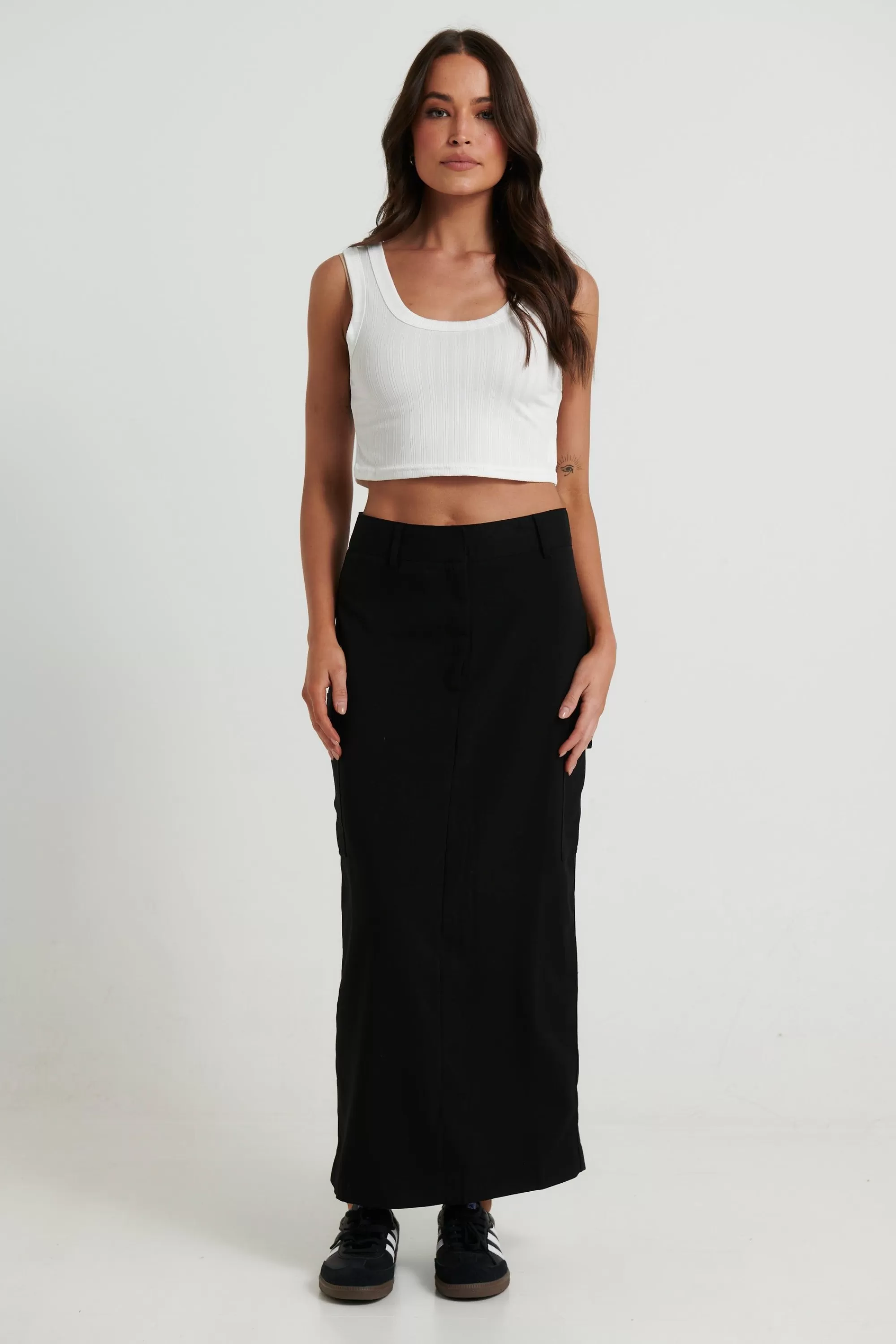 Skirts>M Fashion Alexa Cargo Maxi Skirt Black