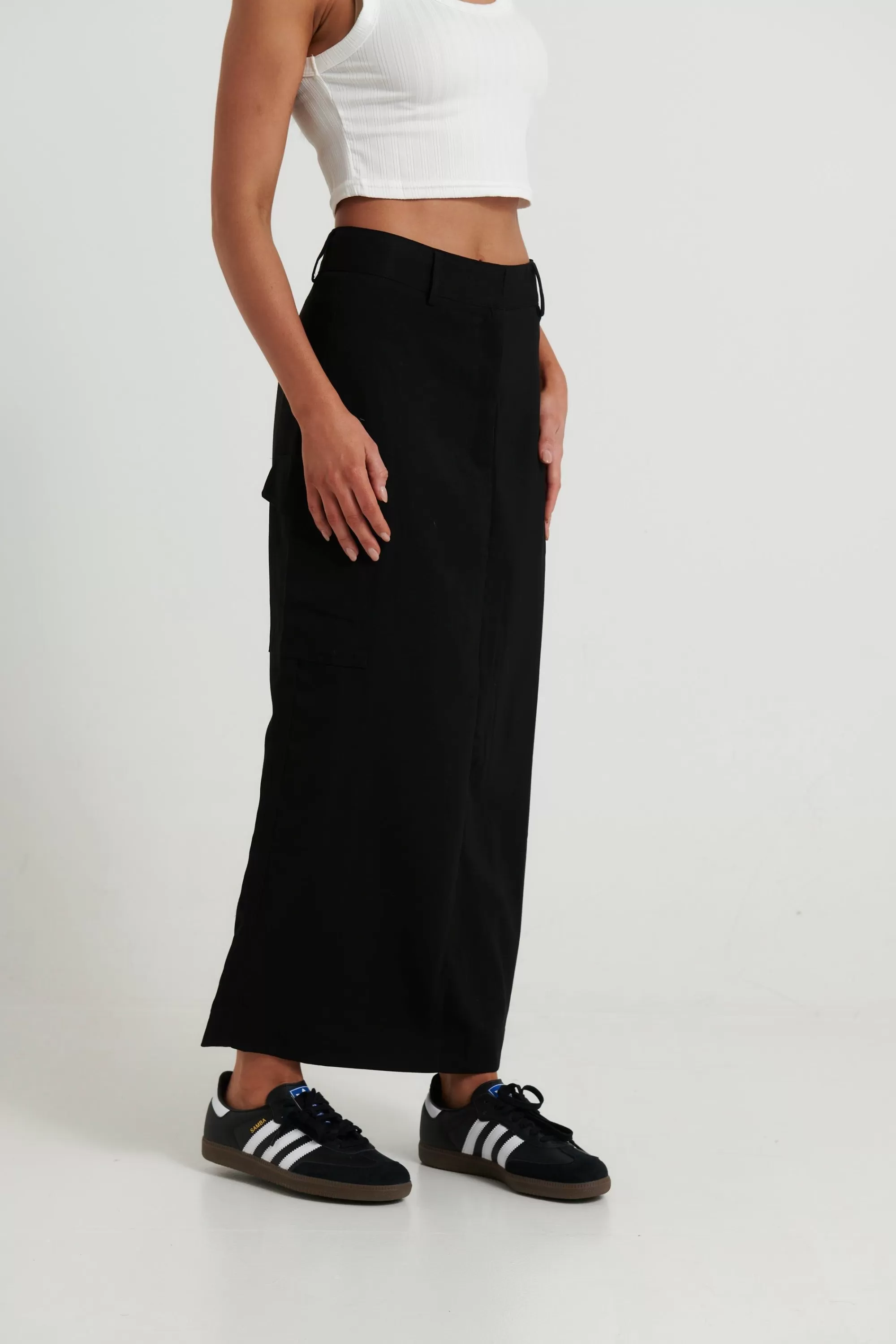 Skirts>M Fashion Alexa Cargo Maxi Skirt Black