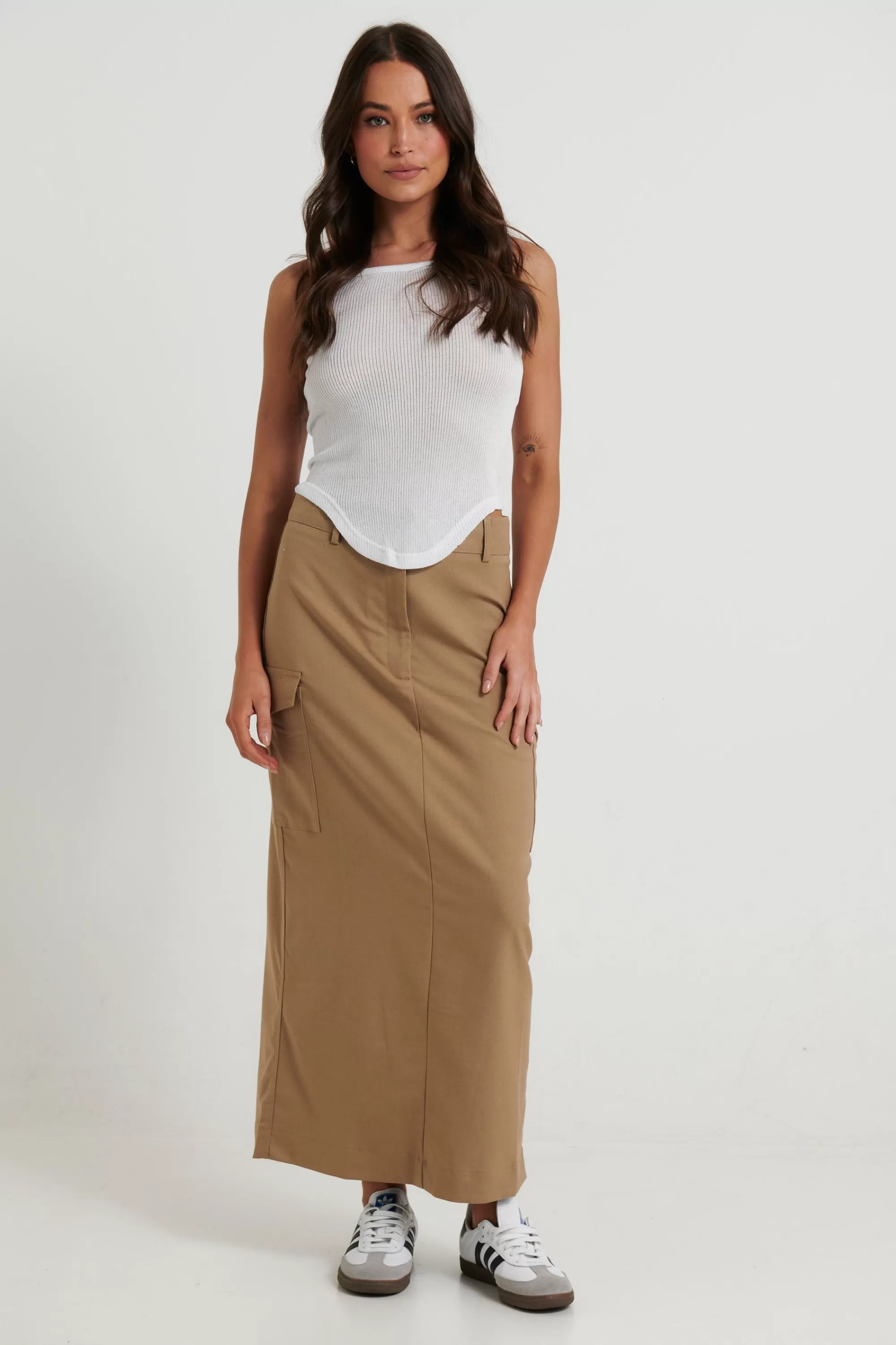 Skirts>M Fashion Alexa Cargo Maxi Skirt Khaki