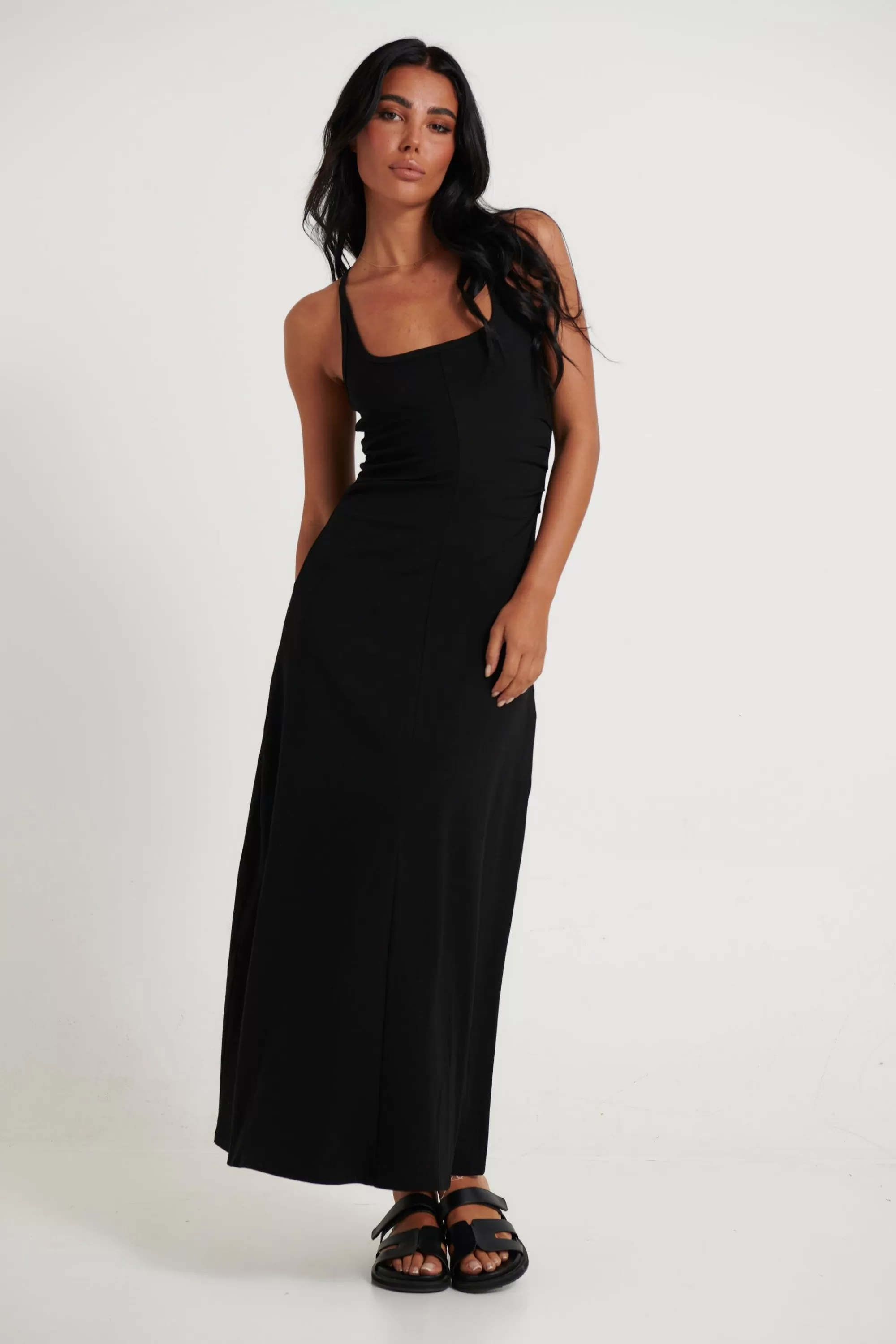 Dresses>Oscar St Alma Midi Dress Black