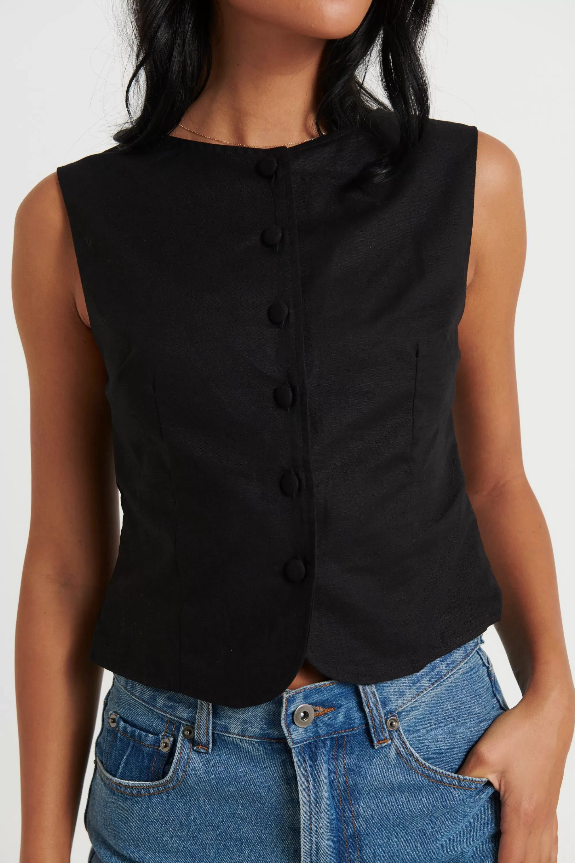 Jackets & Blazers>qtrendfashion Anastasia Vest Black