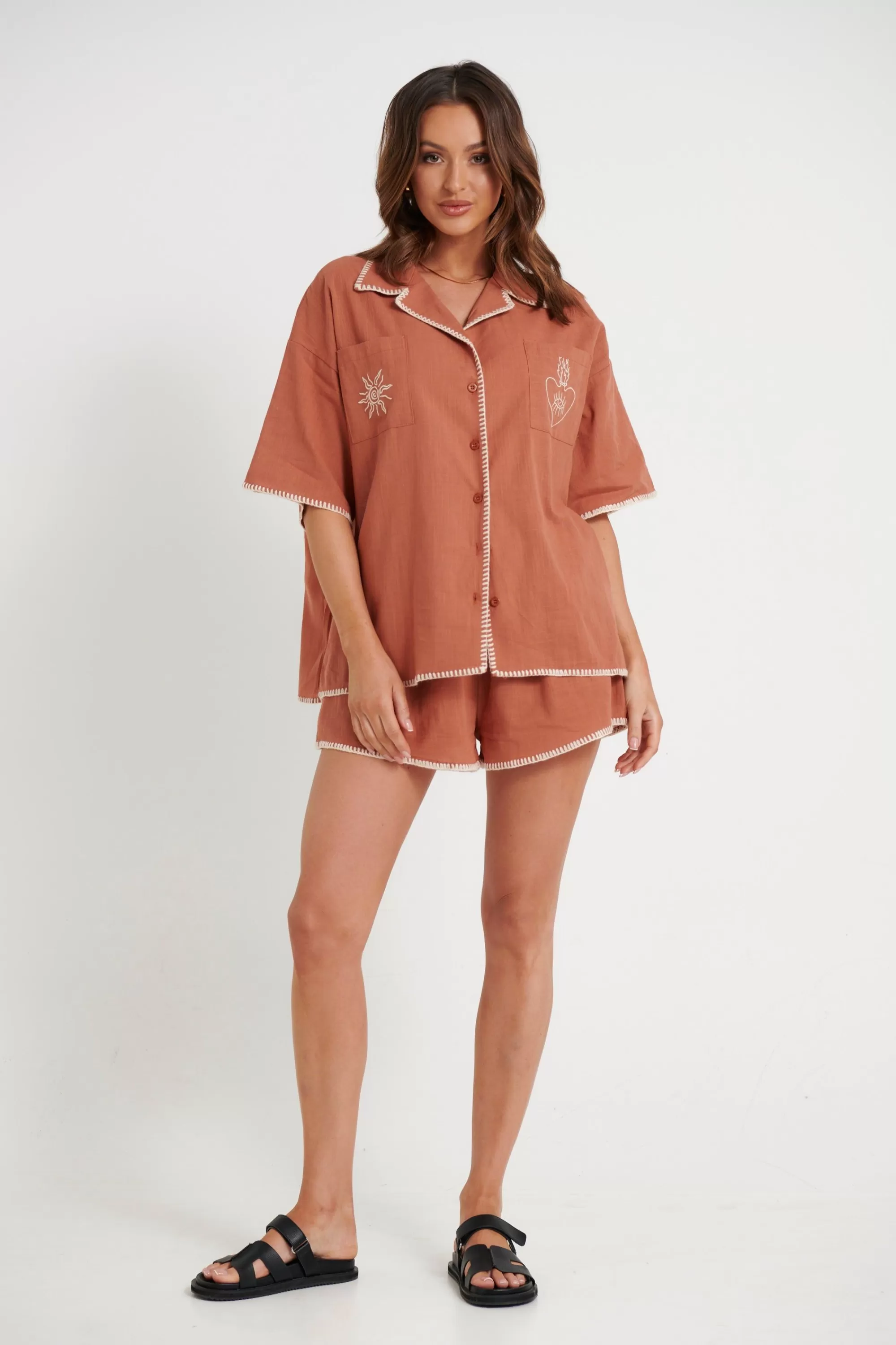 Shirts>By Frankie Ash Set Rust