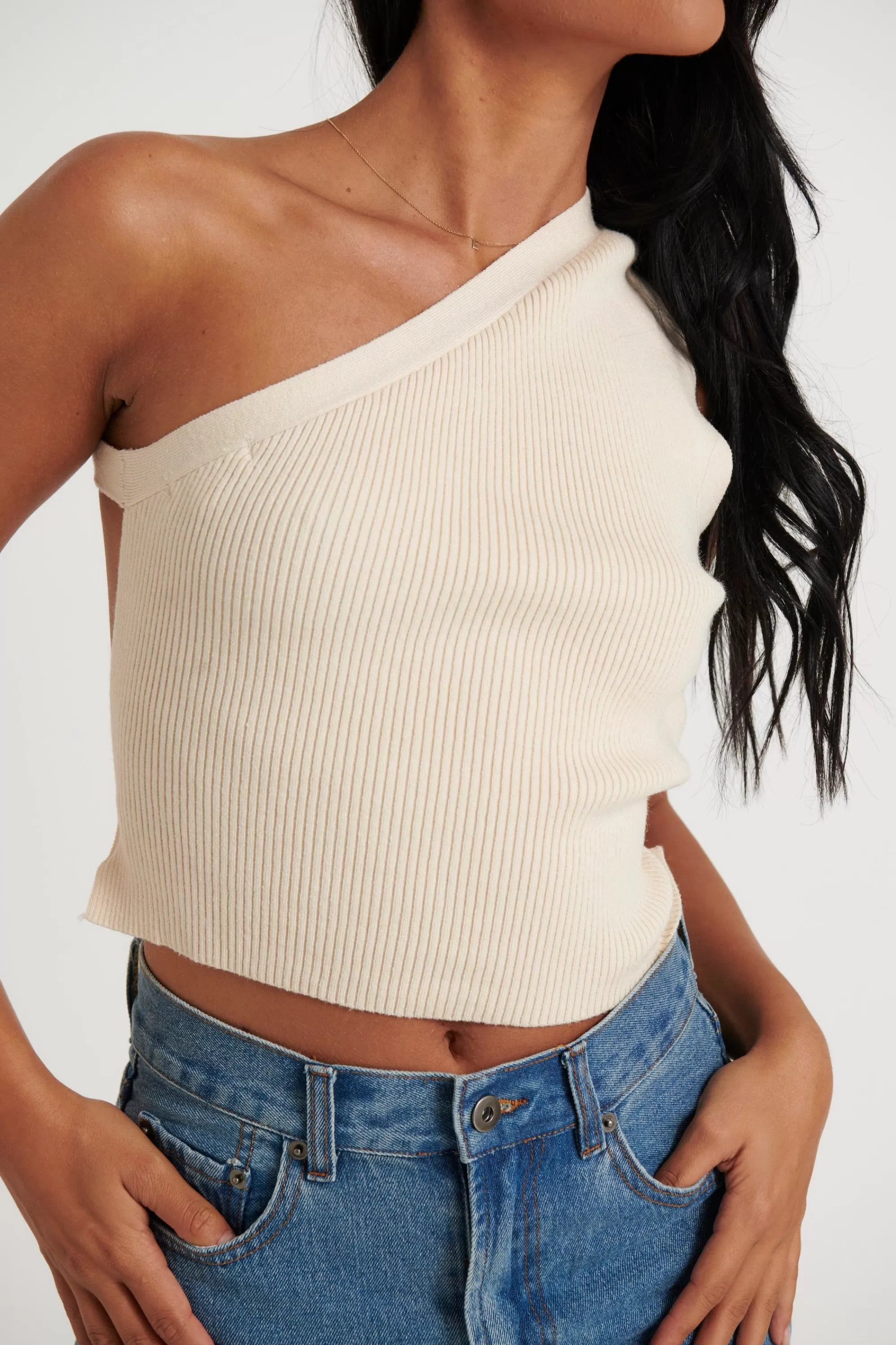 Knitwear>Oscar St Asher Knit Top Bone