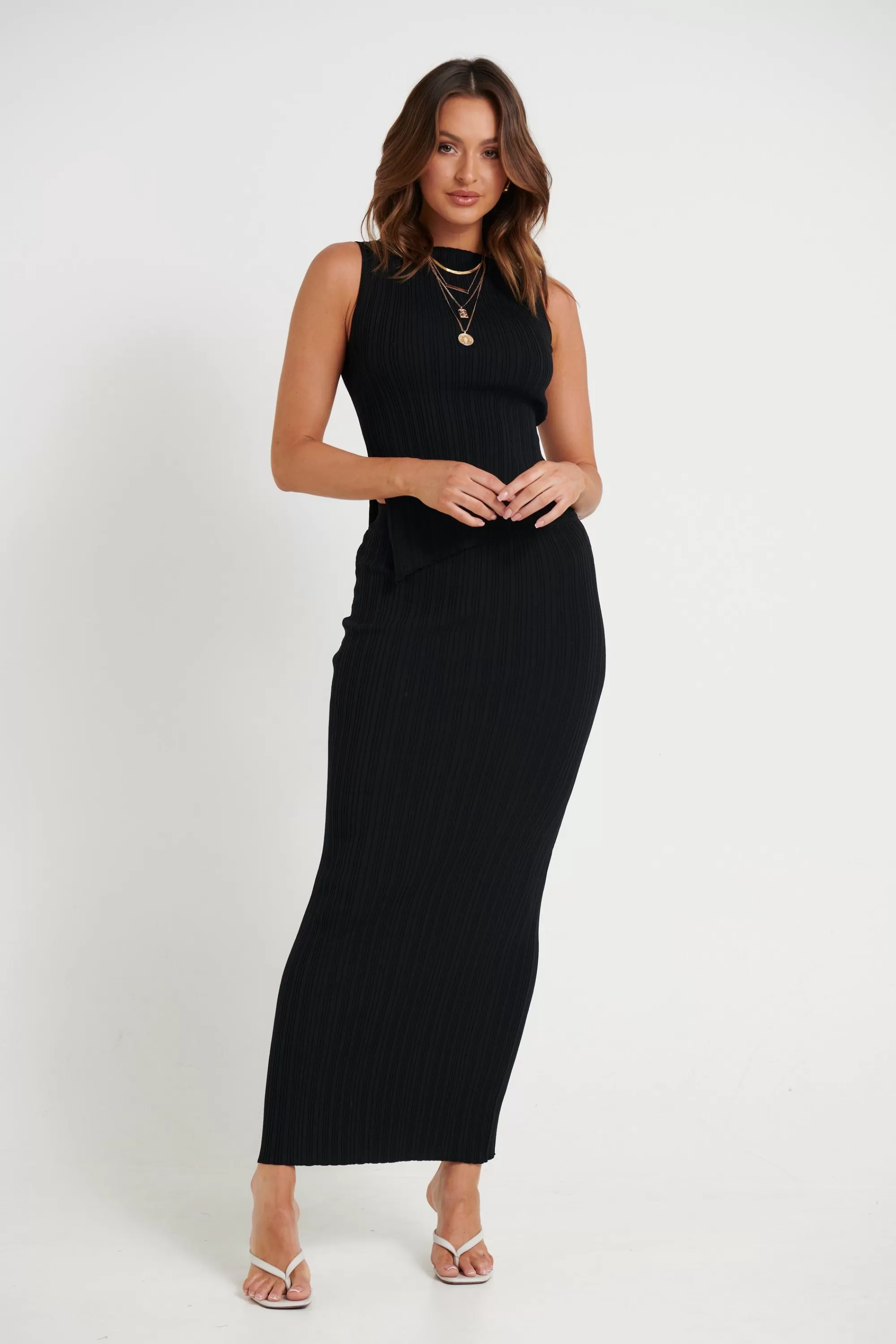 Skirts>Label Levverage Bella Ribbed Skirt Black - Final Sale