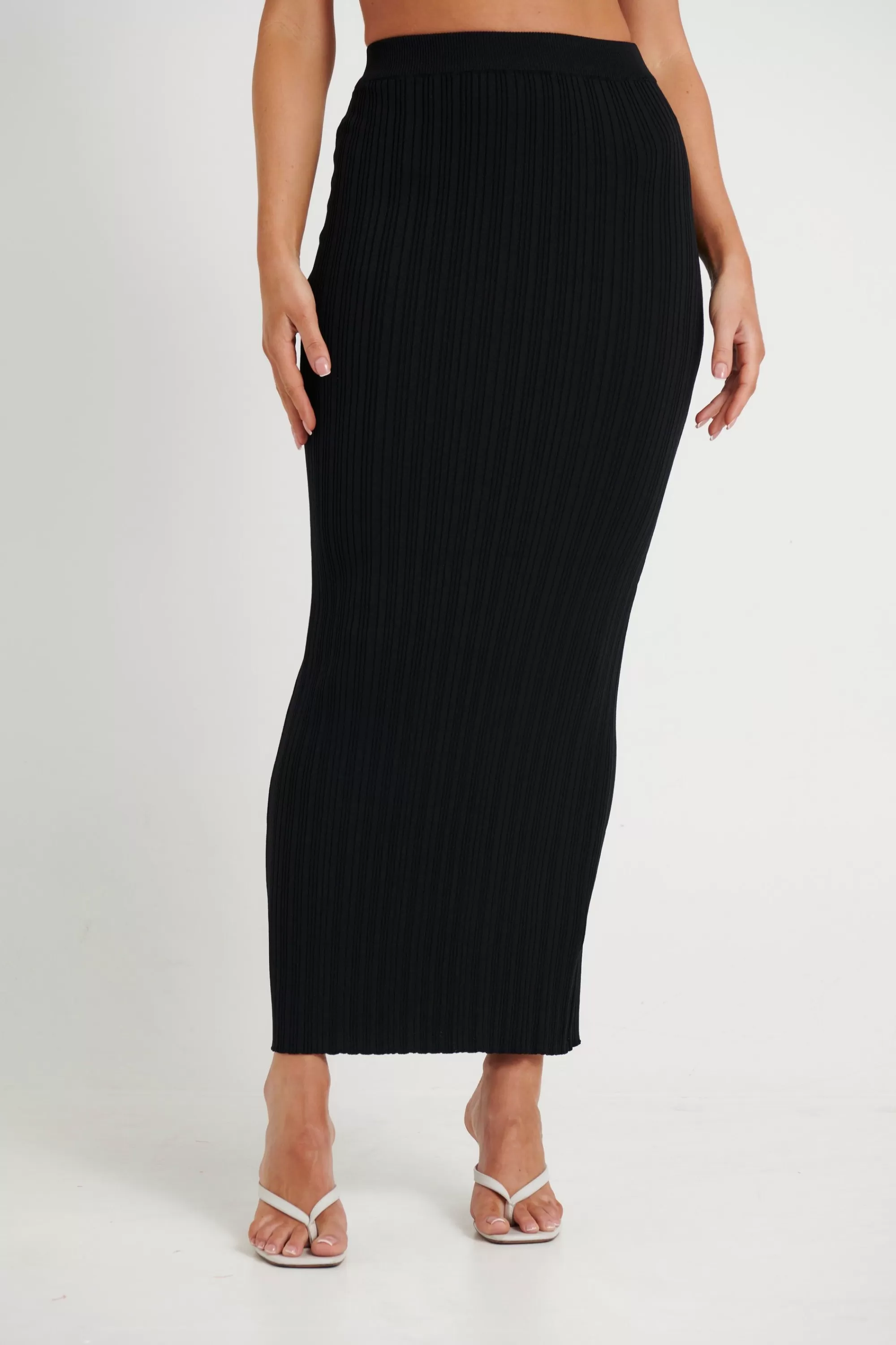 Skirts>Label Levverage Bella Ribbed Skirt Black - Final Sale