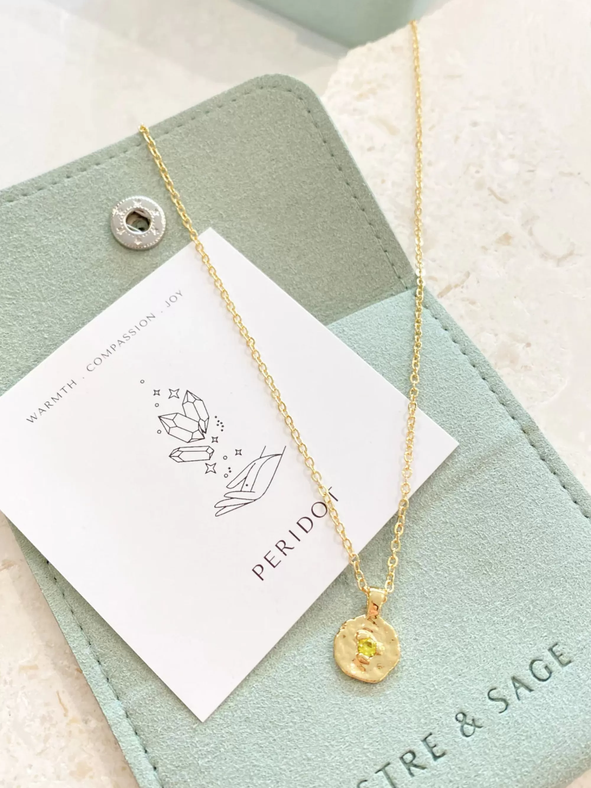 Accessories>Angels Whisper Birthstone 18K Gold Necklace - August