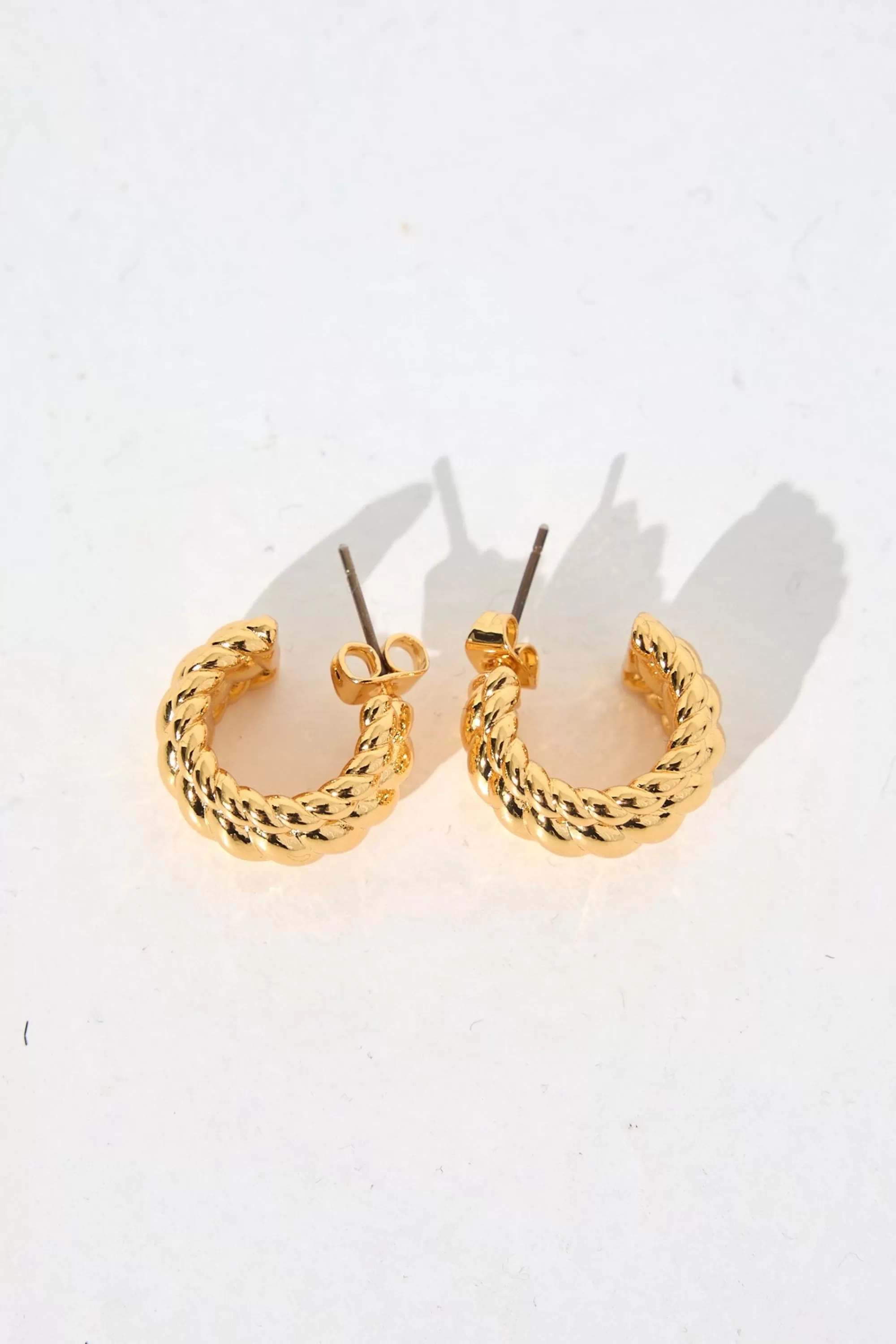 Accessories>Angels Whispers Braided Hoop Earrings Gold