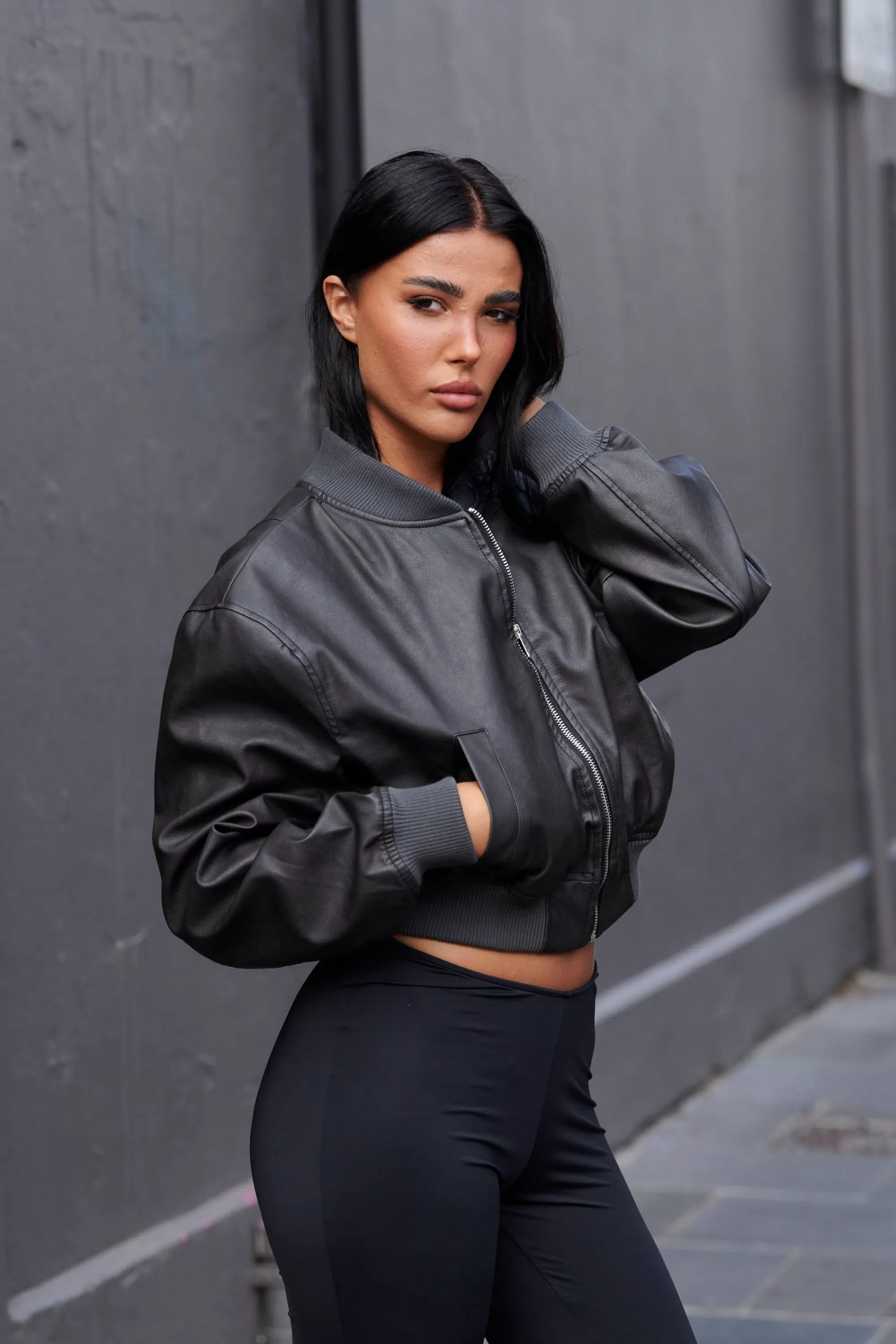 Jackets & Blazers>qtrendfashion Carrie Cropped Bomber Black