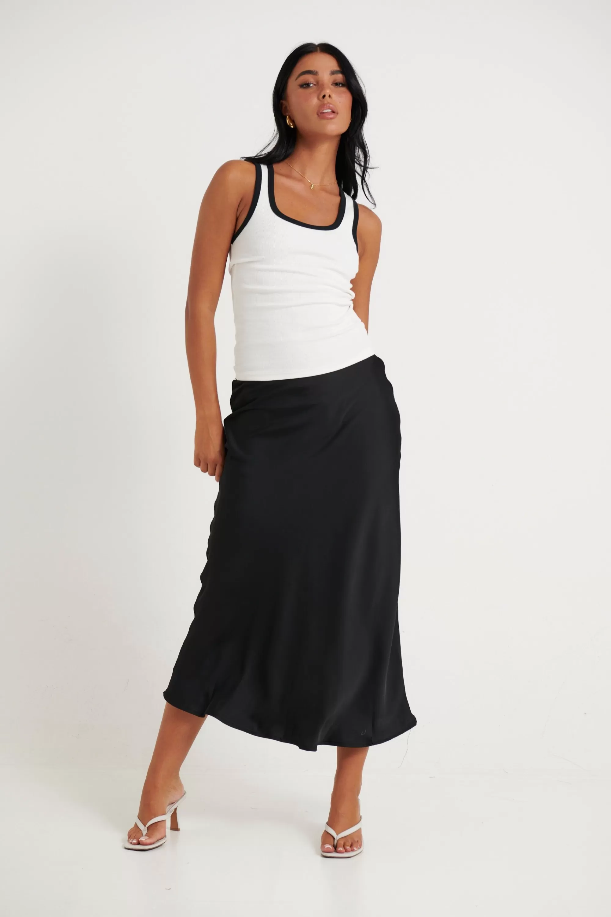 Skirts>Light The Fuze Dove Midi Skirt Black