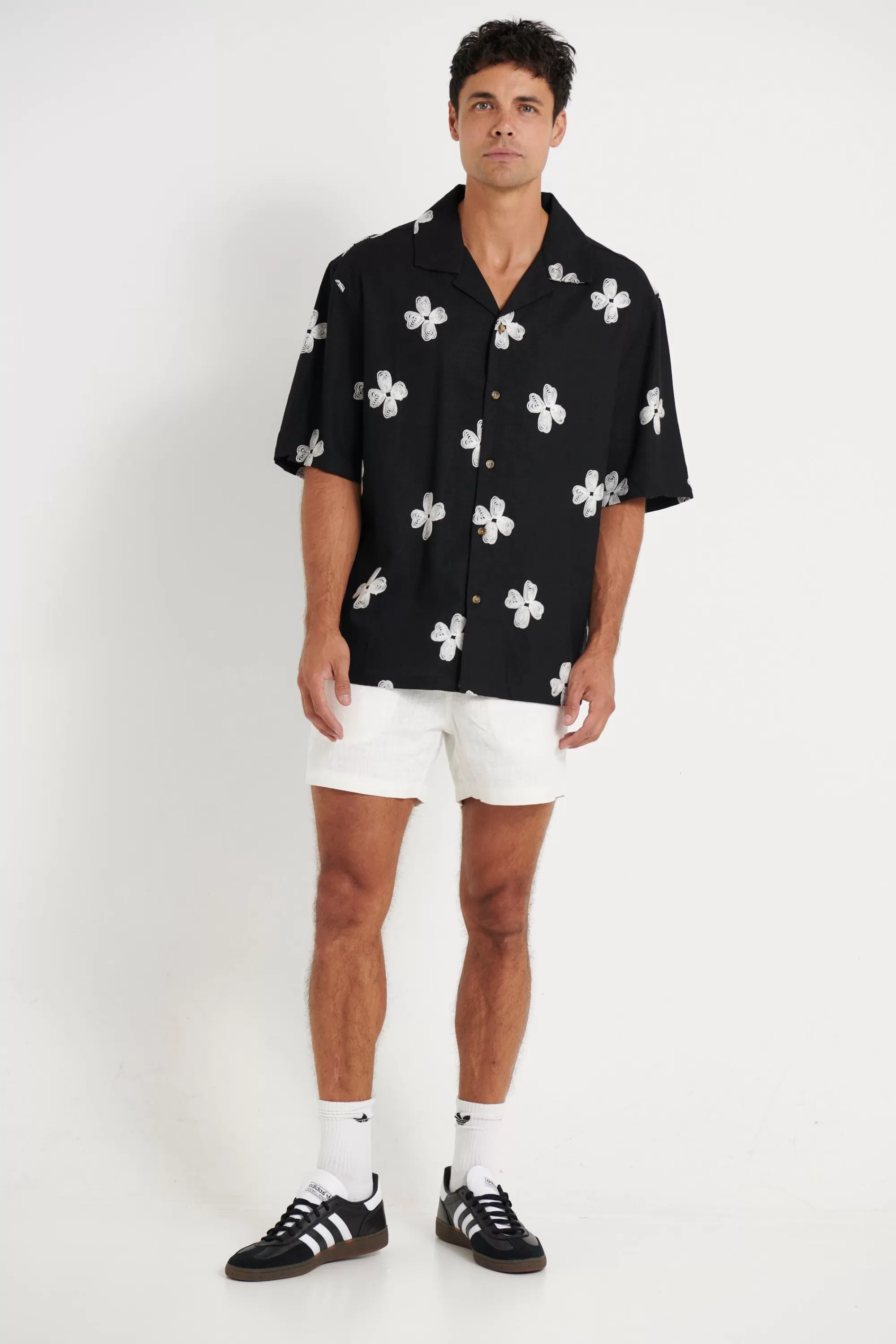 Shirts>Sampson and Taylor Drop 1 Premium Floral Weave Shirt Black