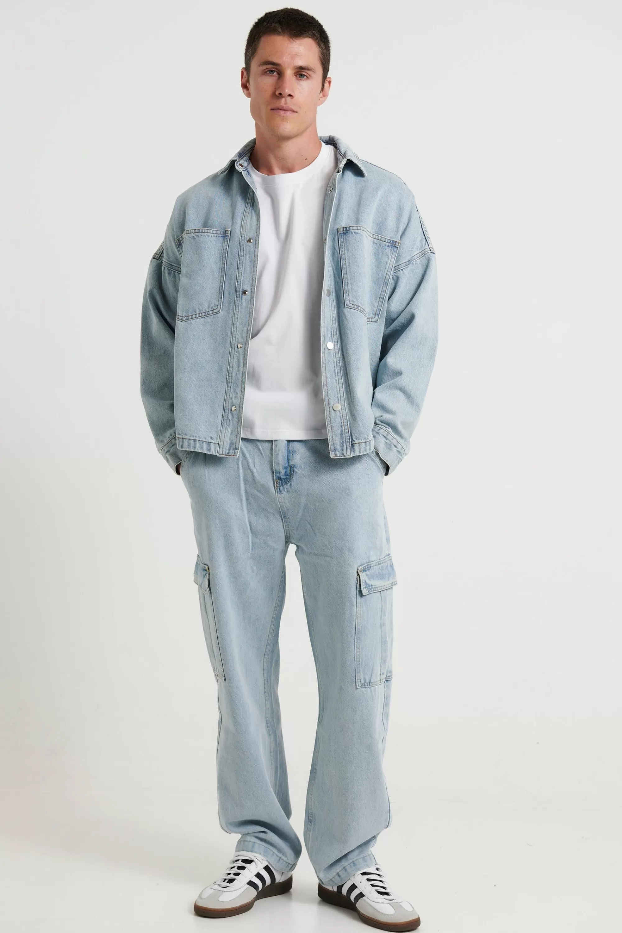 Denim>Sampson and Taylor Drop Shoulder Denim Shirt Blue