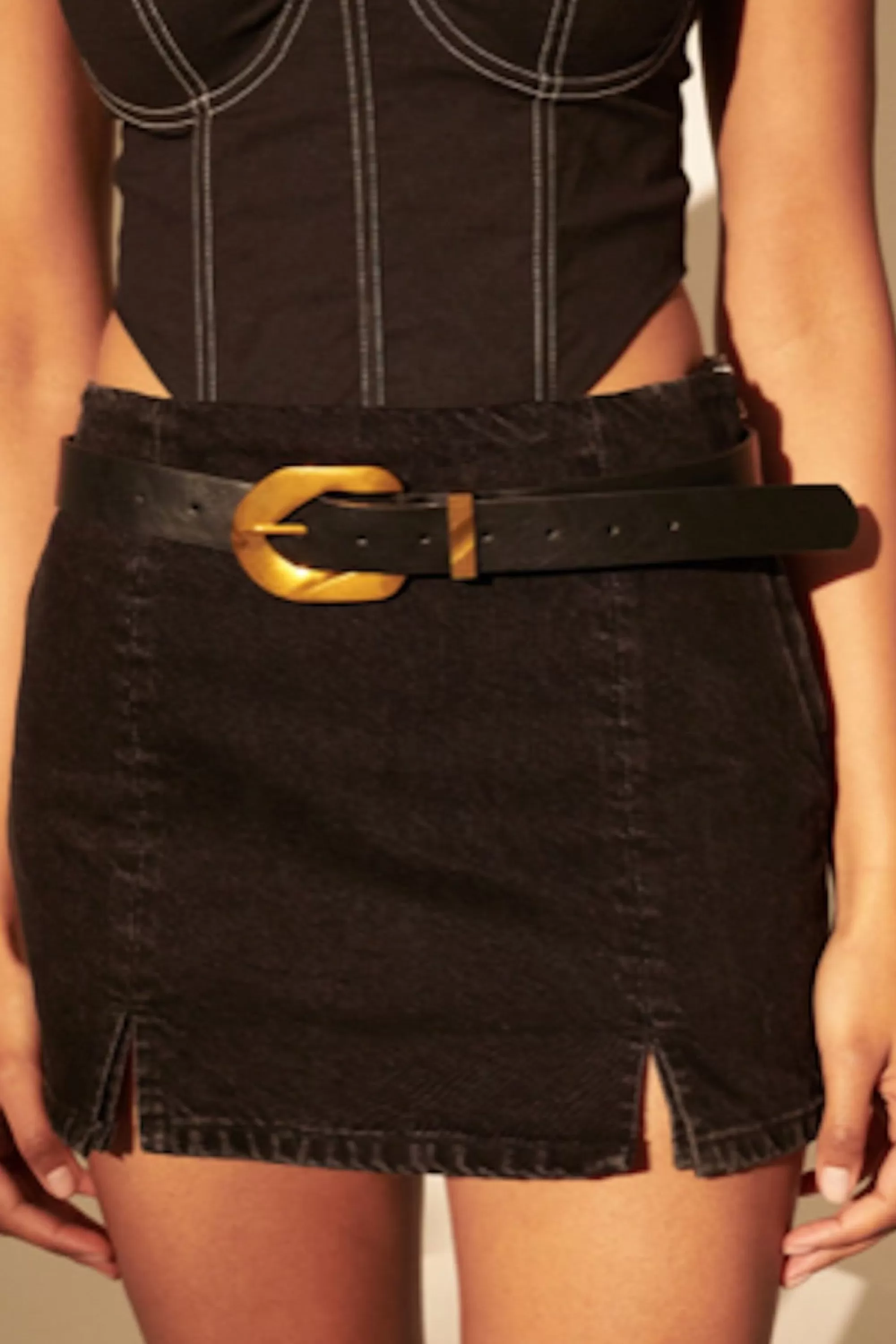 Accessories>Angel Whispers Erica Statement Buckle Belt Gold