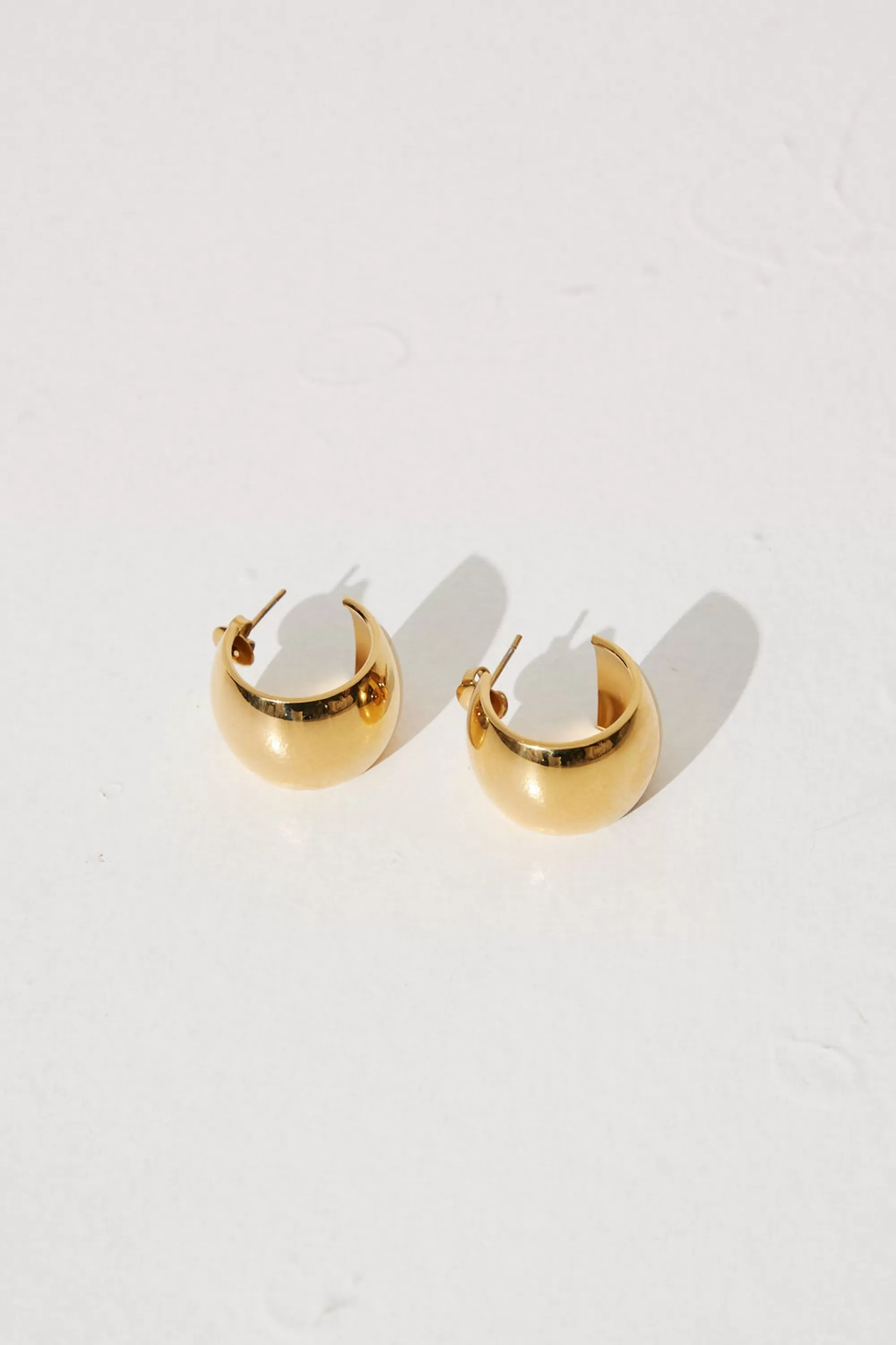 Accessories>Angels Whisper Flat Half Loop Gold Plated Earrings