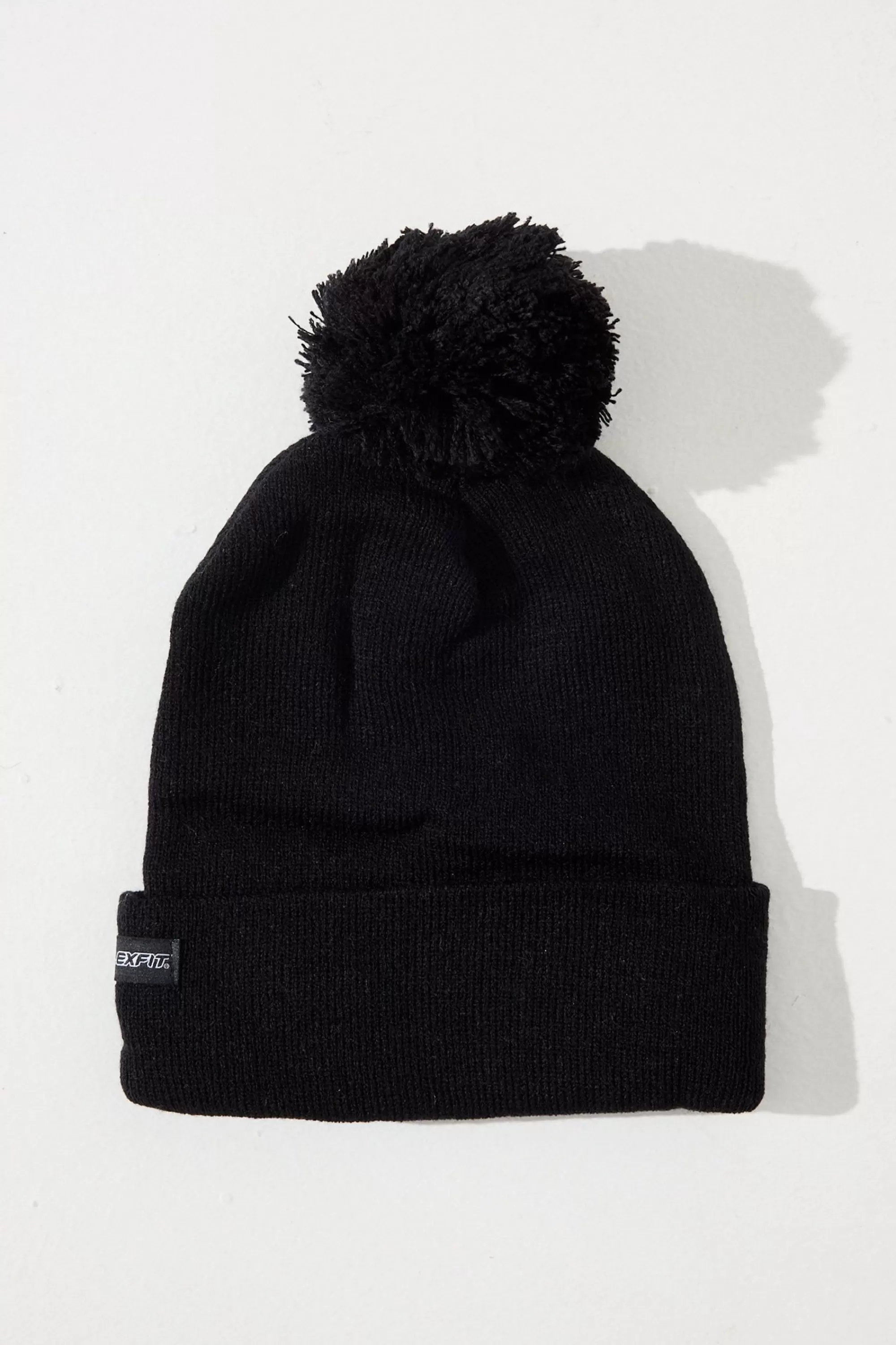 Headwear>Flexfit Pom Pom Beanie Black