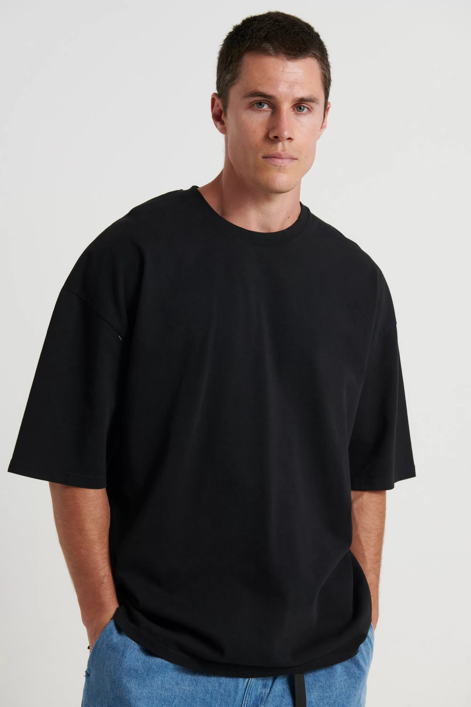 Tees>Sampson and Taylor Joel Heavyweight Box Tee Black