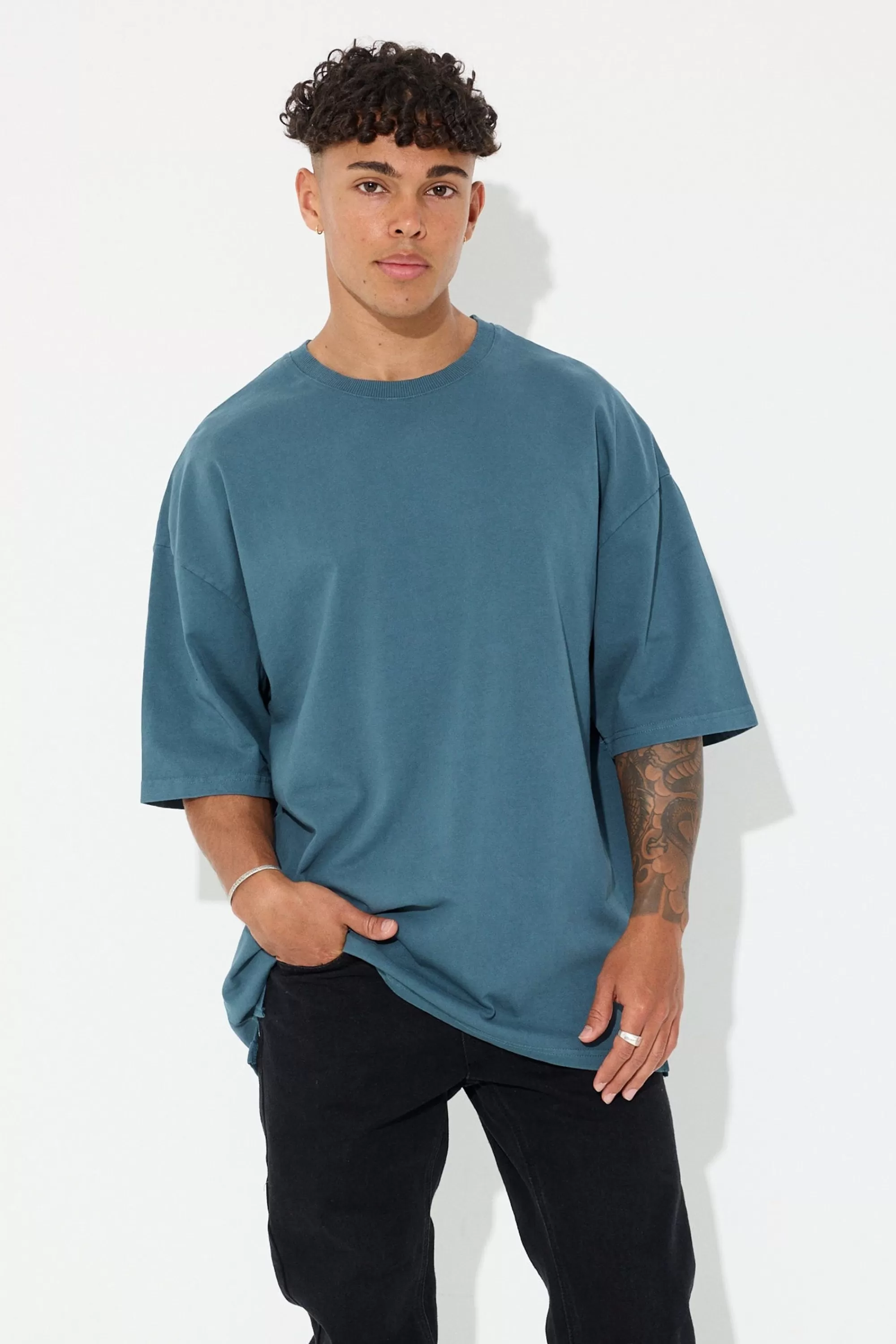 Tees>Sampson and Taylor Joel Heavyweight Box Tee Emerald