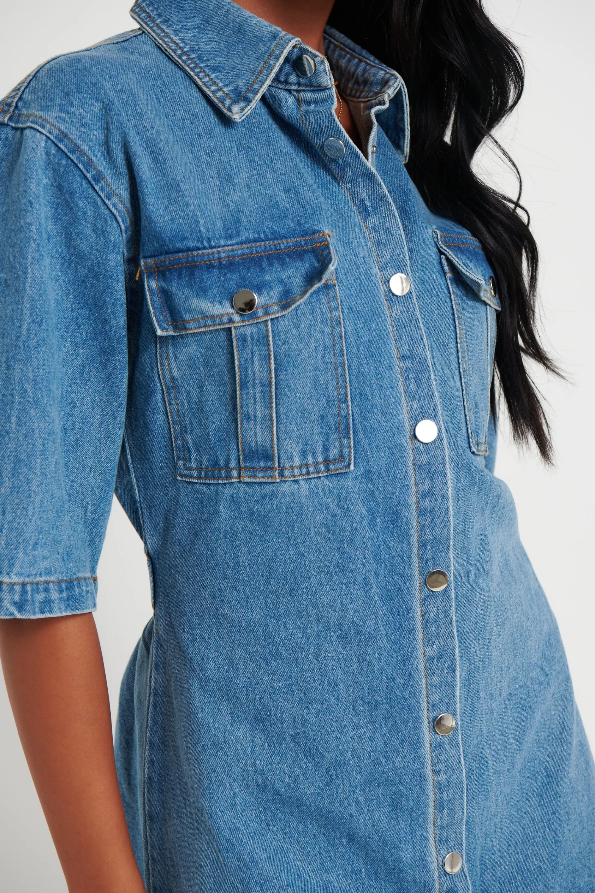 Denim>New Line Fashion Kaneisha Denim Dress Light Blue