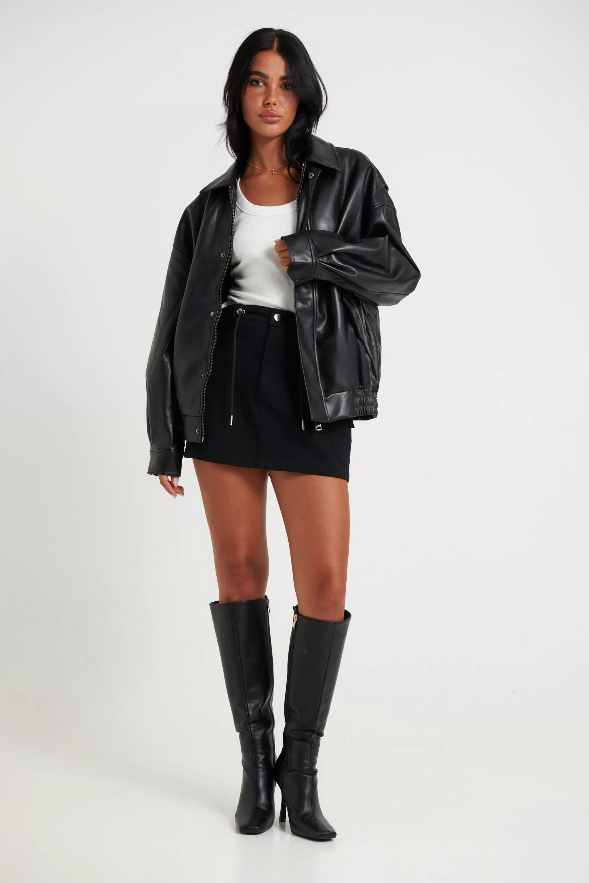 Jackets & Blazers>Lioness Kenny Bomber Jet Black