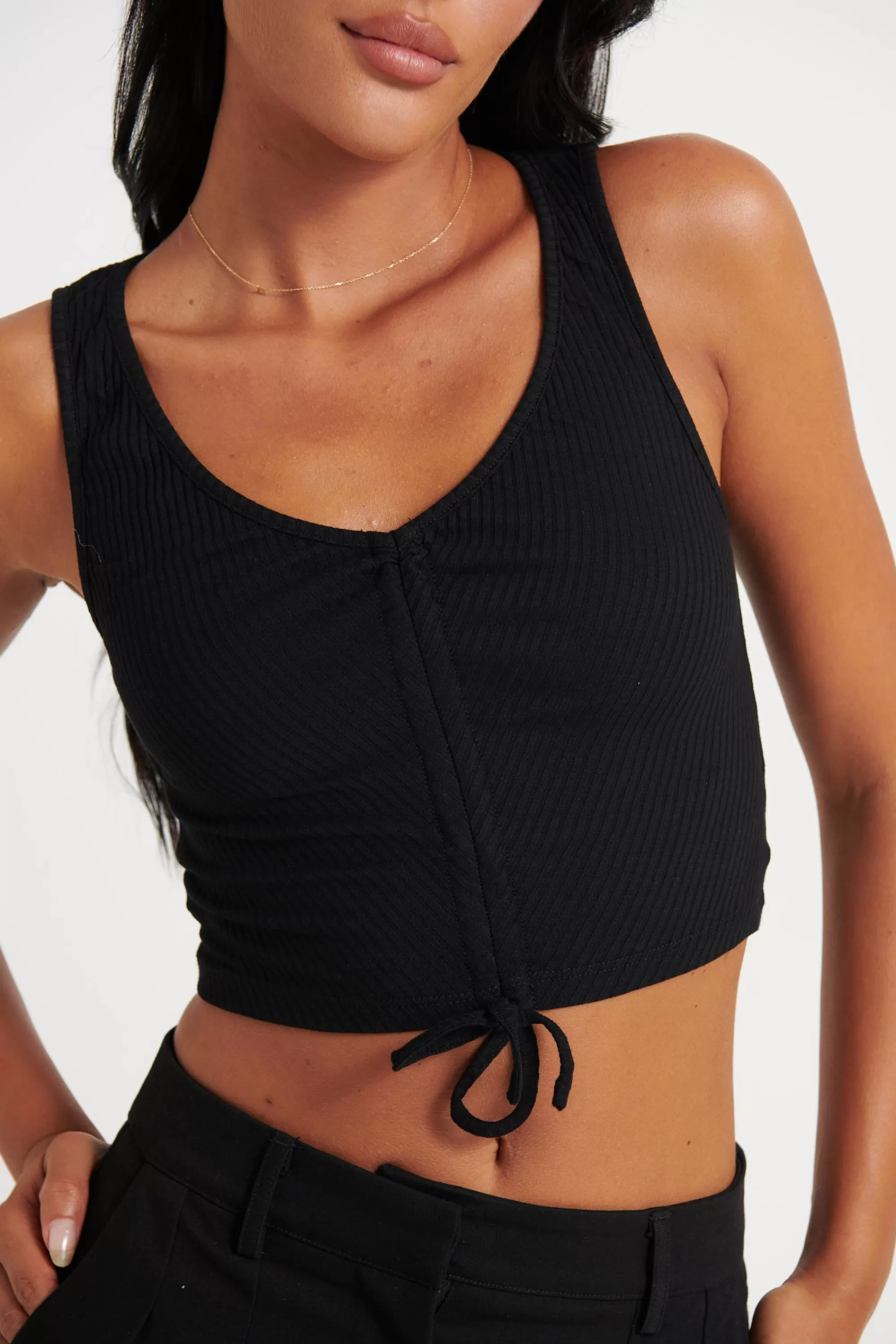 Tops>Bisou Fashion Laura Crop Top Black