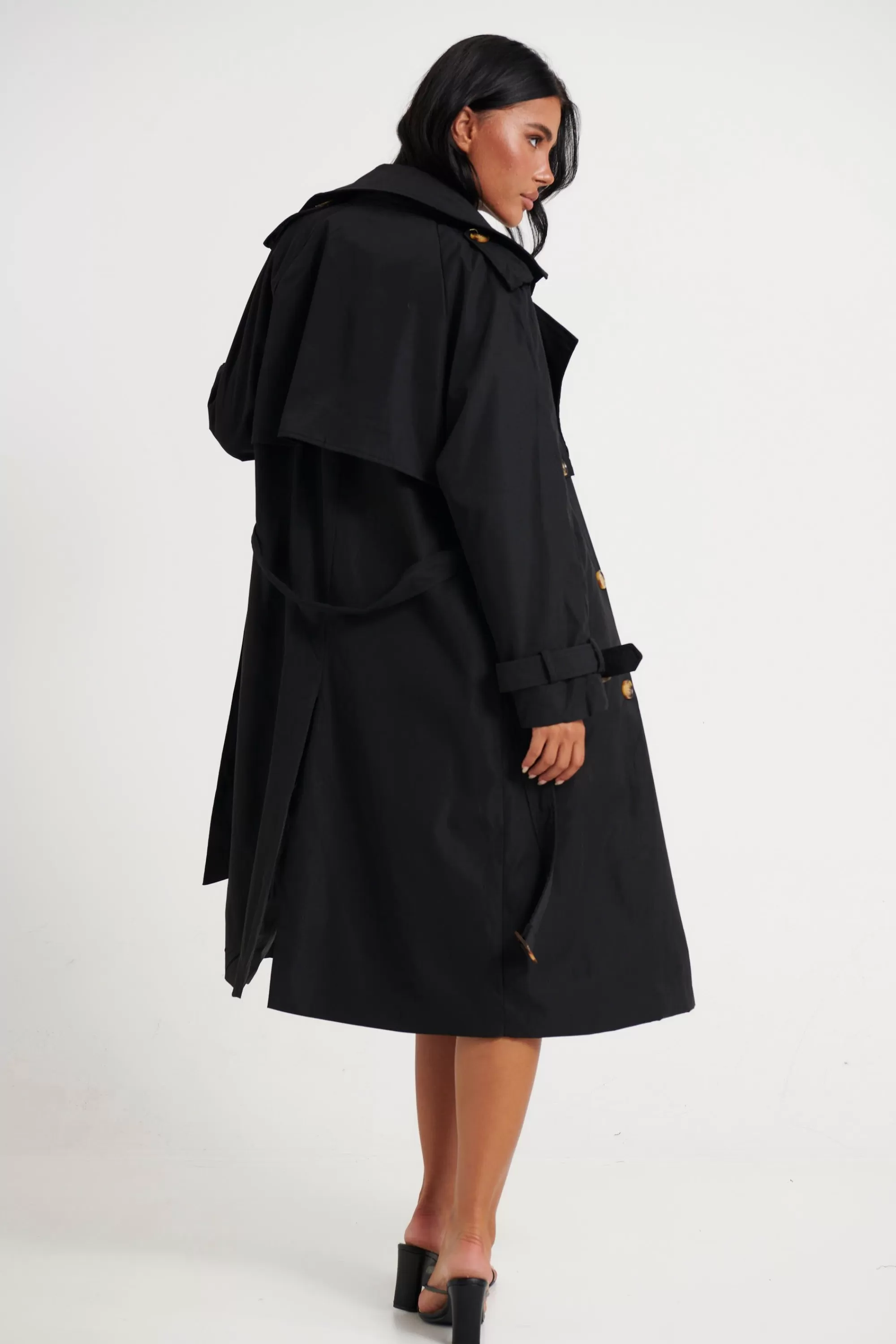 Jackets & Blazers>New Line Fashion Lia Trench Black