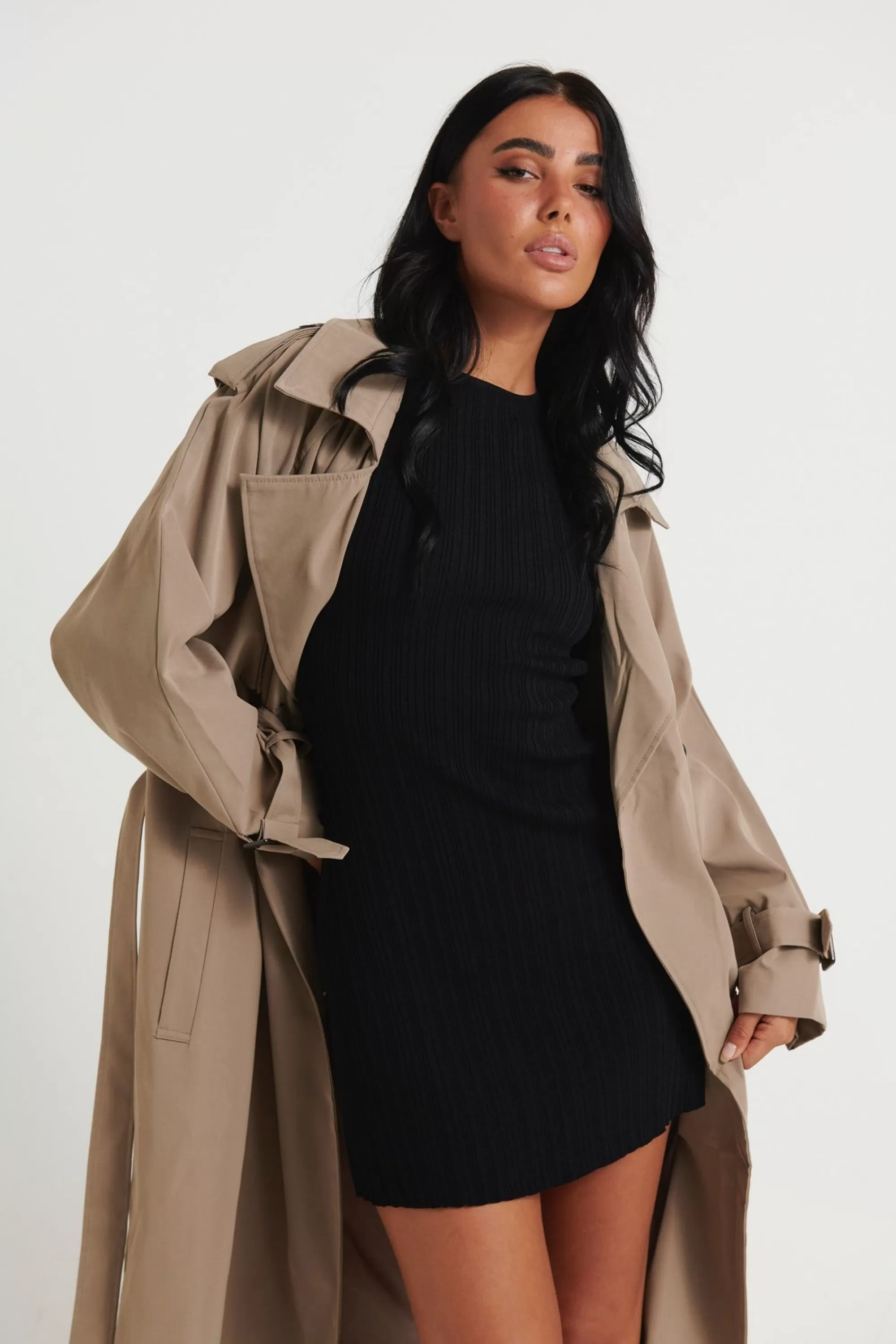 Jackets & Blazers>New Line Fashion Lia Trench Mocha