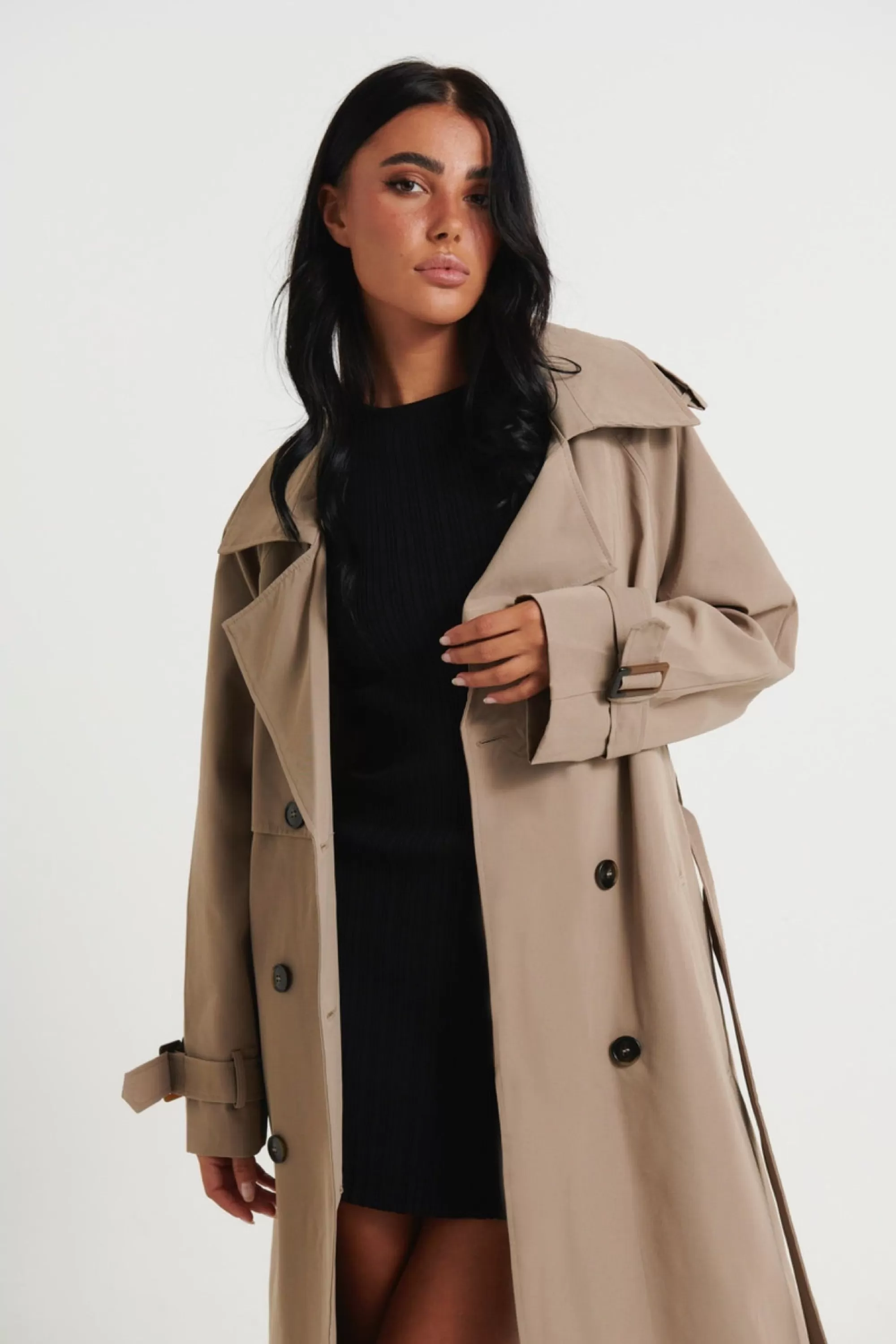 Jackets & Blazers>New Line Fashion Lia Trench Mocha