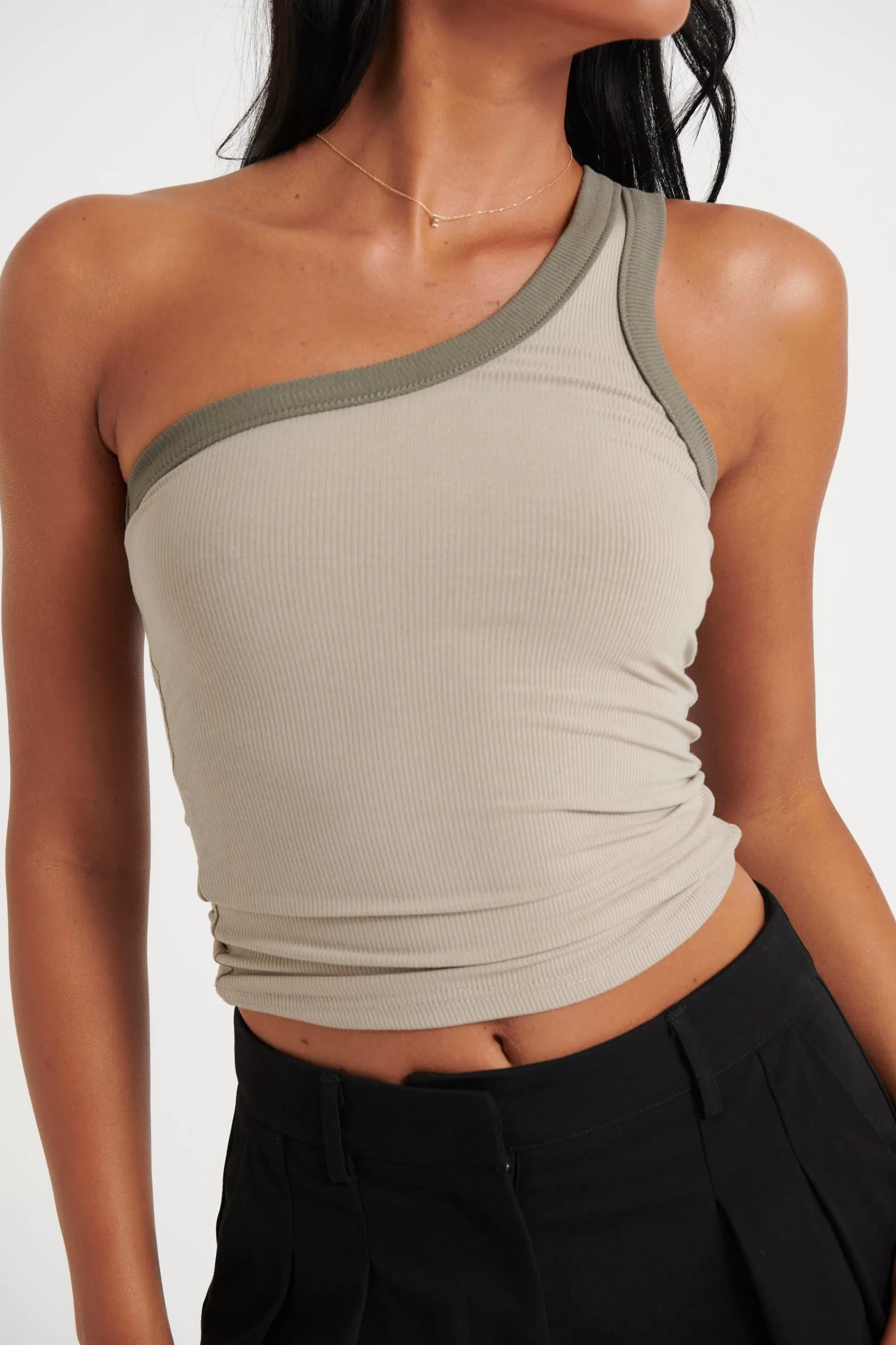 Tops>Oscar St Lonetta Crop Khaki