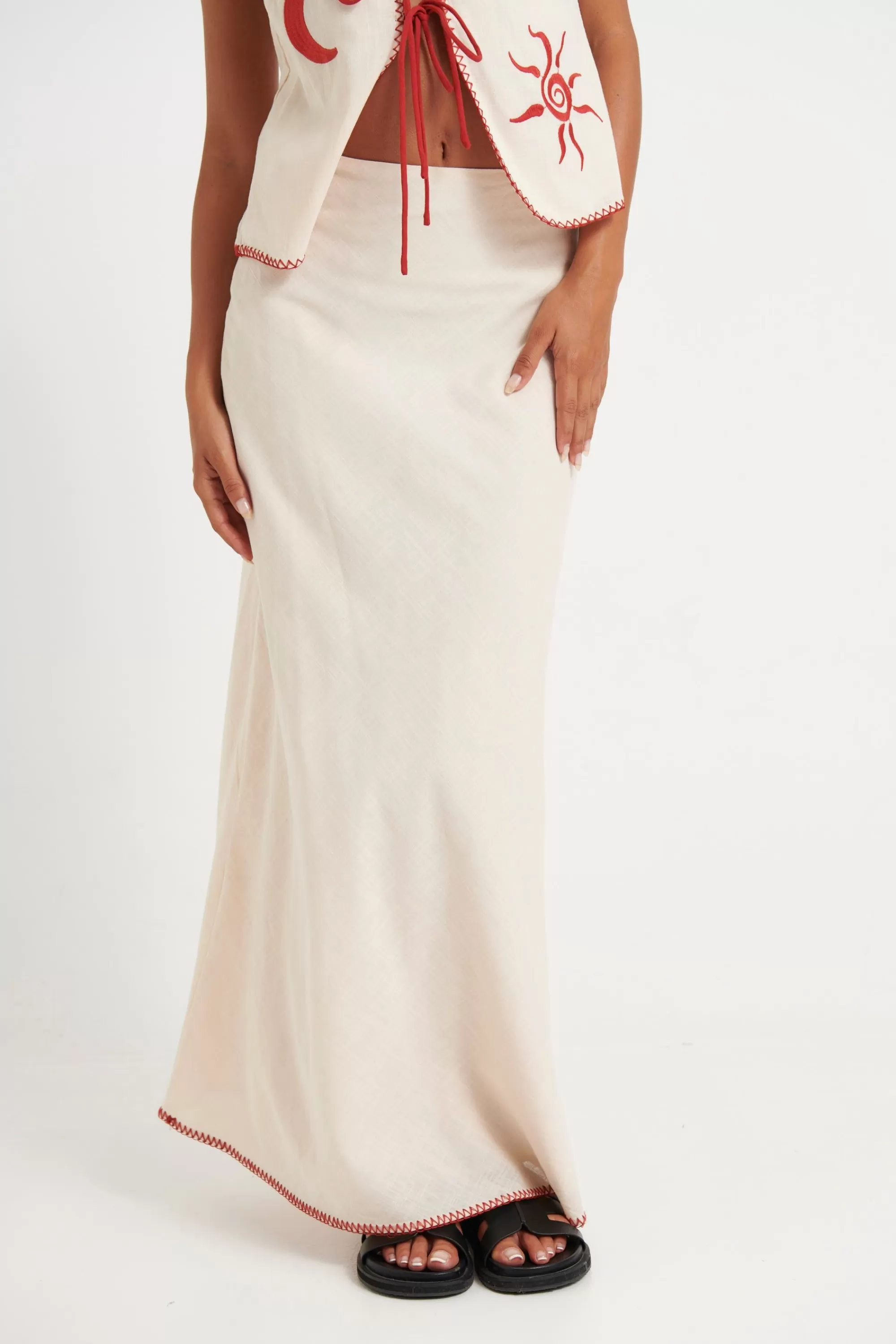 Skirts>Sasha u0026 Indikah Lyra Maxi Skirt Natural