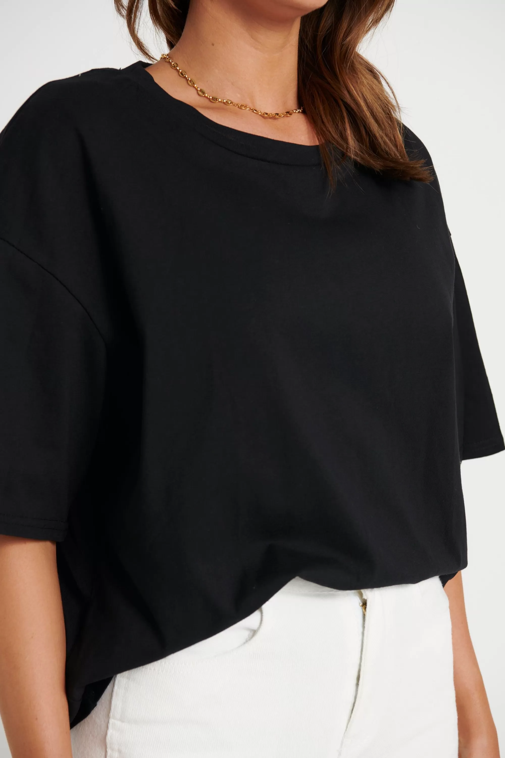 Tops>Into Fashion Macey Crop Tee Black