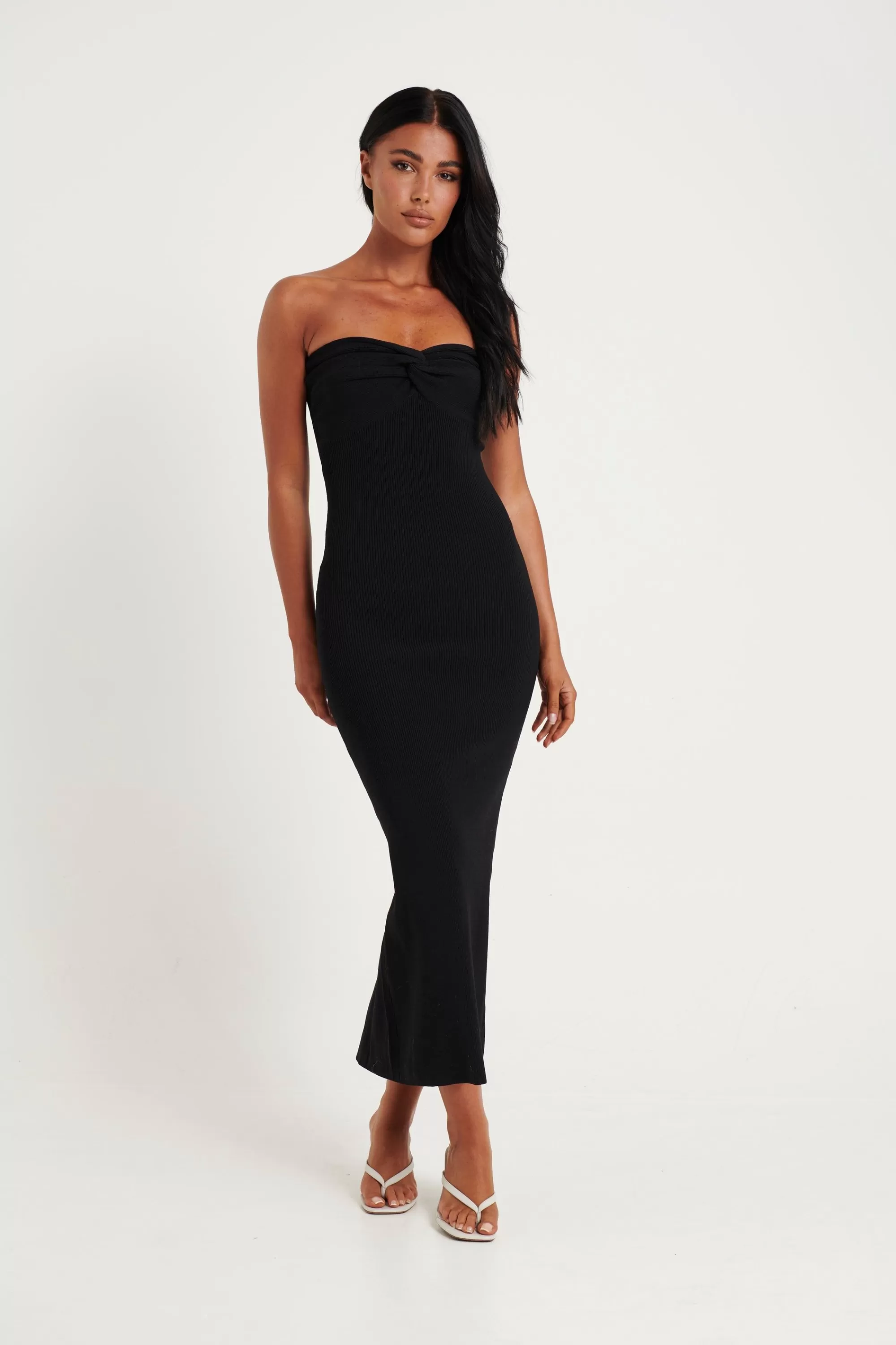 Dresses>Madison The Label Mae Knit Midi Dress Black