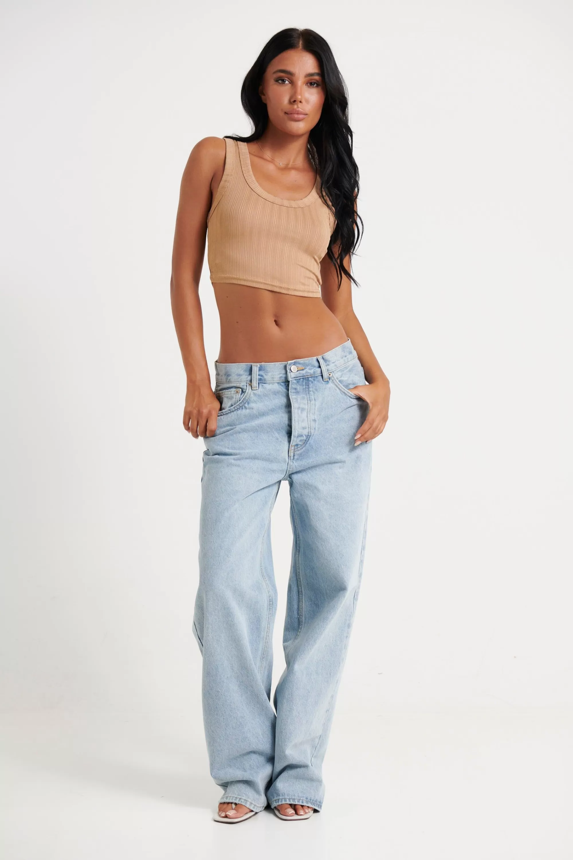 Tops>Sasha u0026 Indikah Mandy Crop Mocha