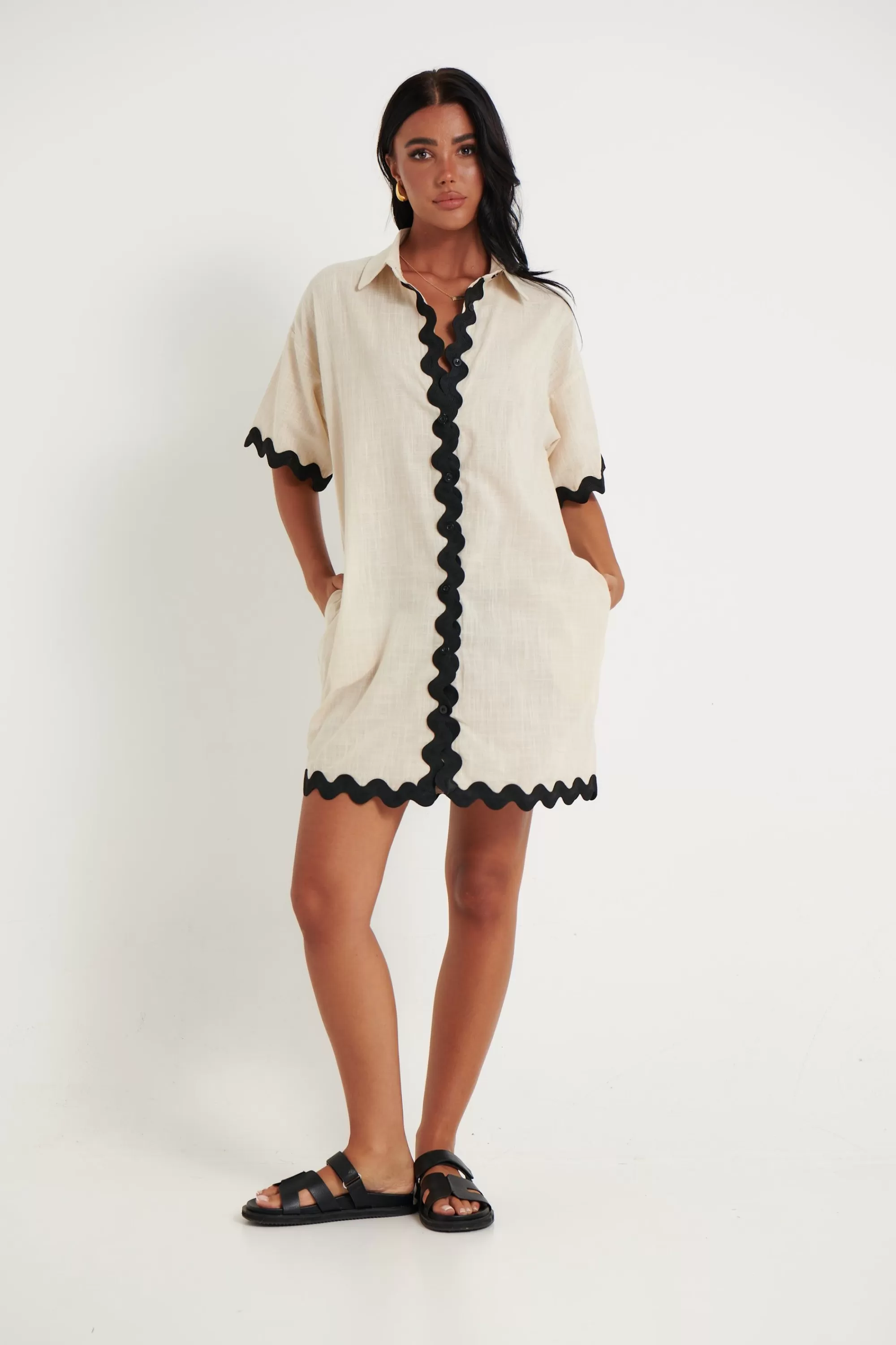 Dresses>By Frankie Mary Mini Dress Beige/Black