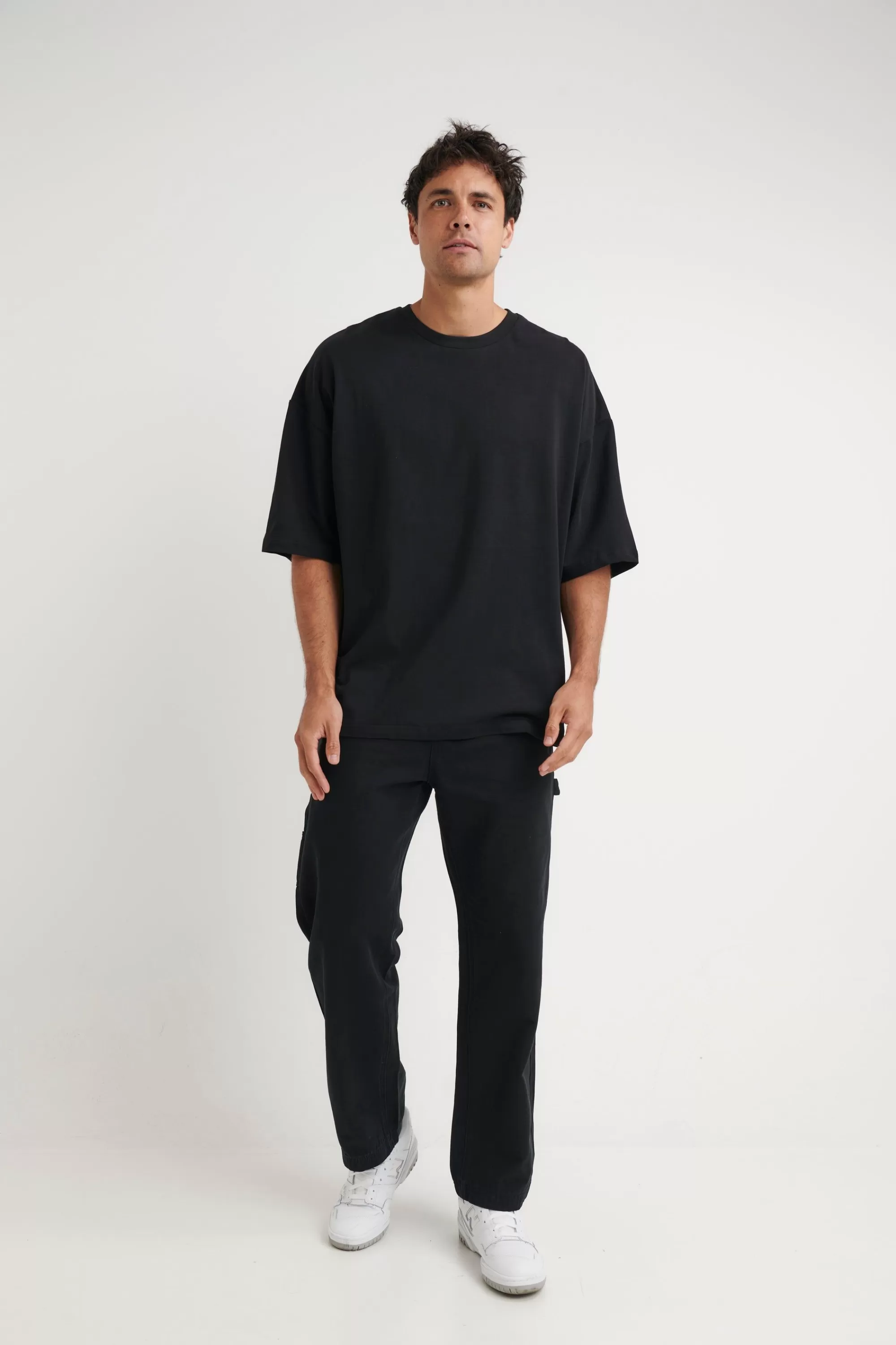 Tees>Sampson and Taylor Miller Drop Shoulder Box Tee Black