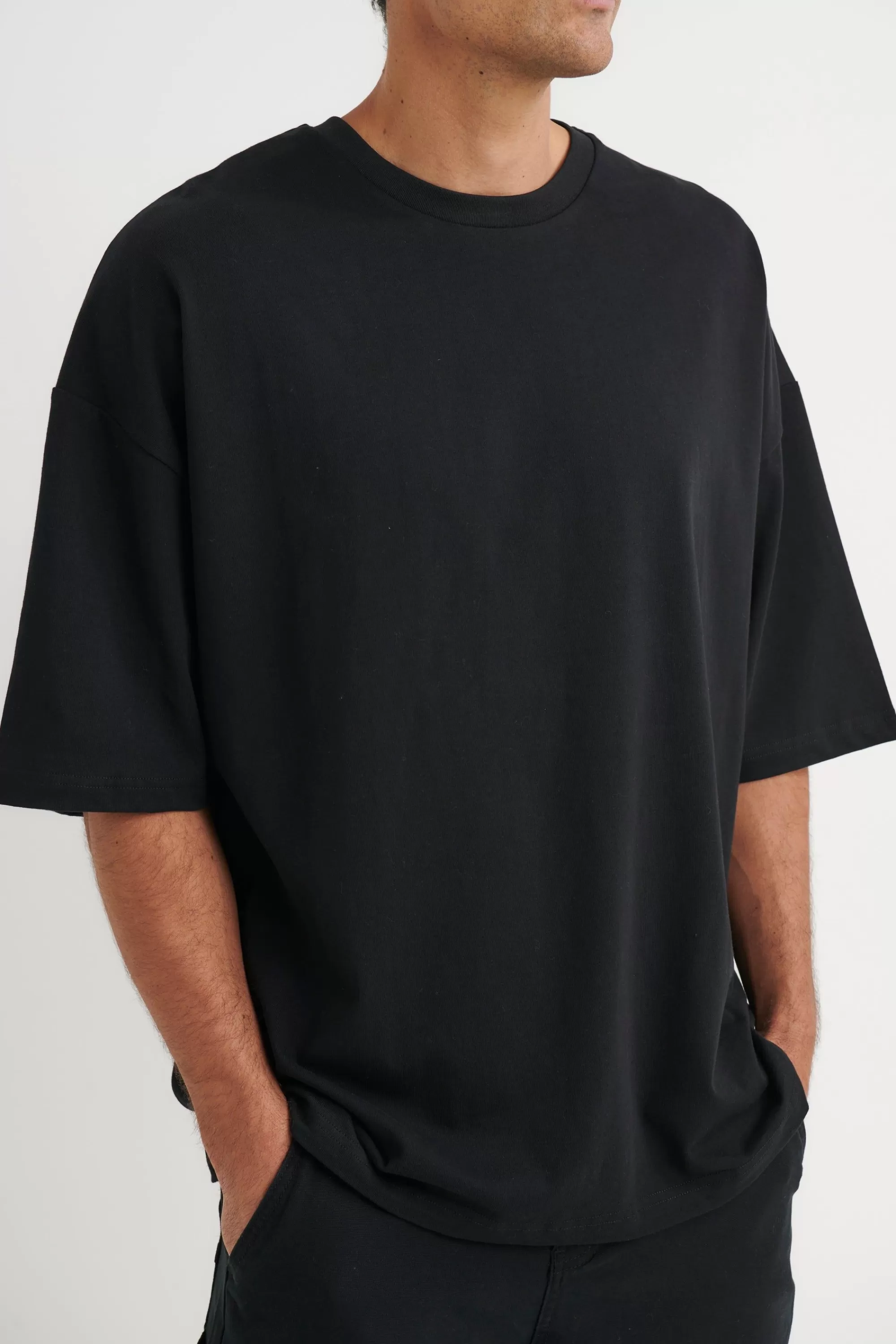 Tees>Sampson and Taylor Miller Drop Shoulder Box Tee Black