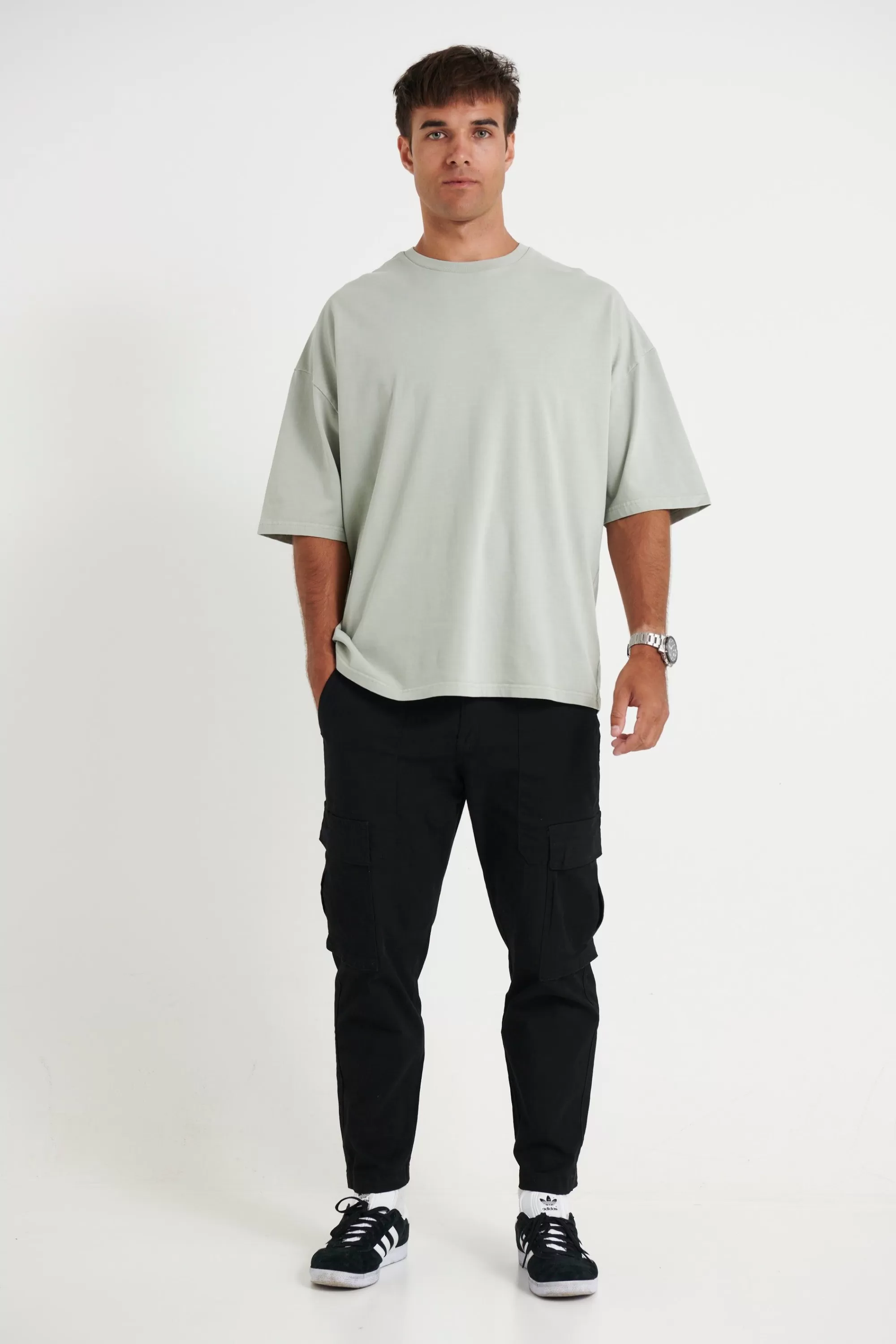 Tees>Sampson and Taylor Miller Drop Shoulder Box Tee Pistachio