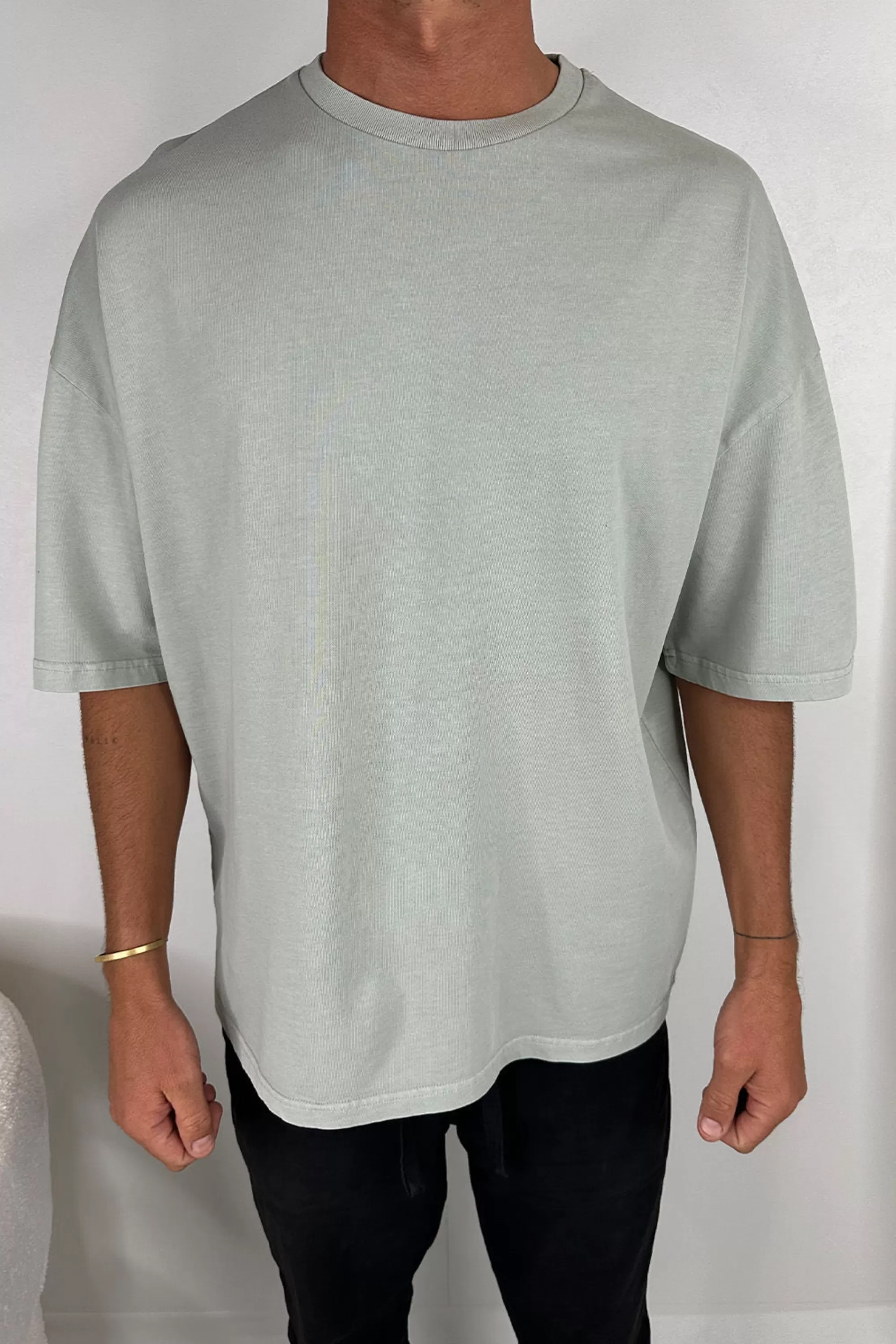 Tees>Sampson and Taylor Miller Drop Shoulder Box Tee Pistachio