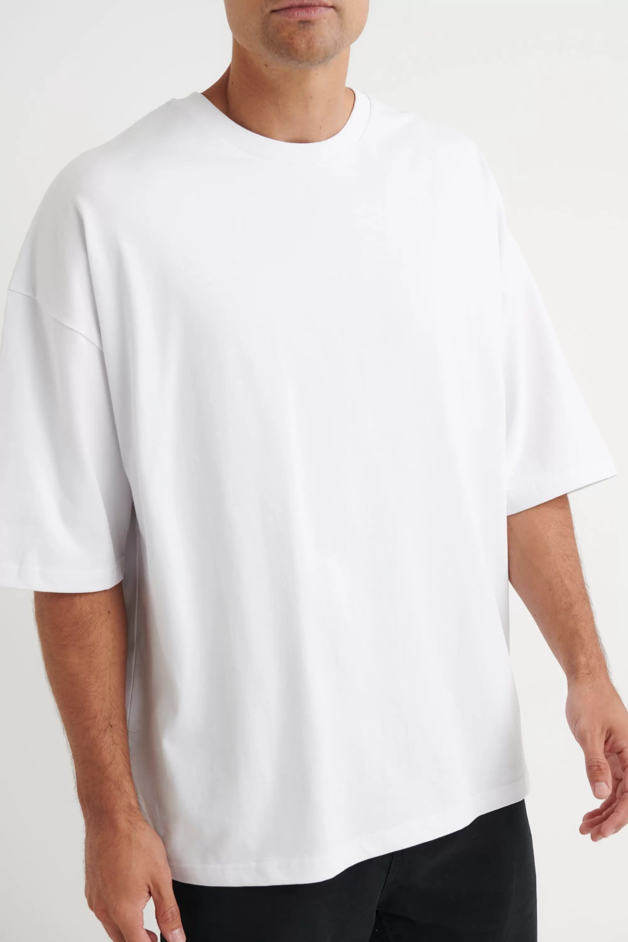 Tees>Sampson and Taylor Miller Drop Shoulder Box Tee White