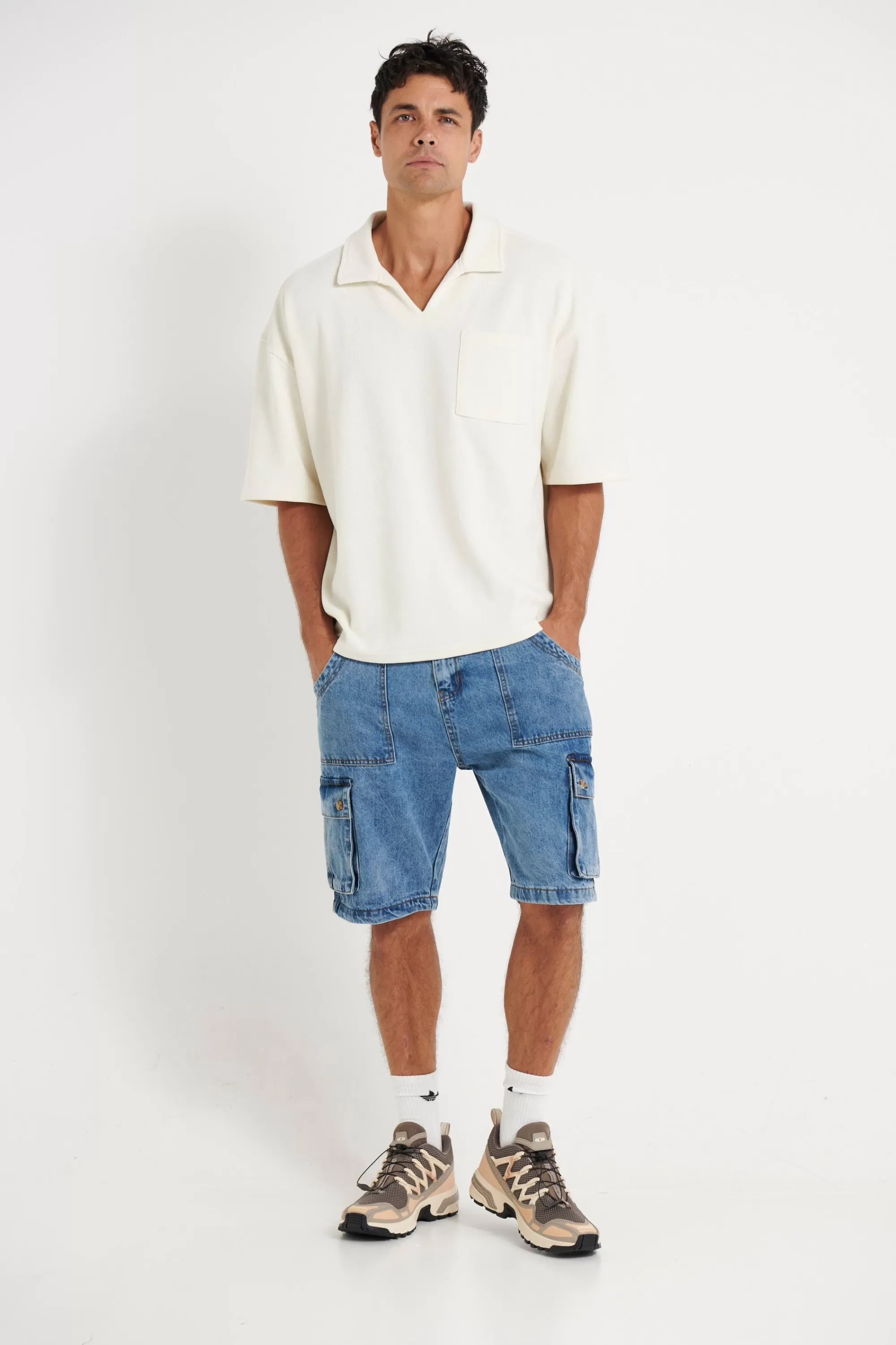 Shirts>Sampson and Taylor Neil Soft Cord Polo White