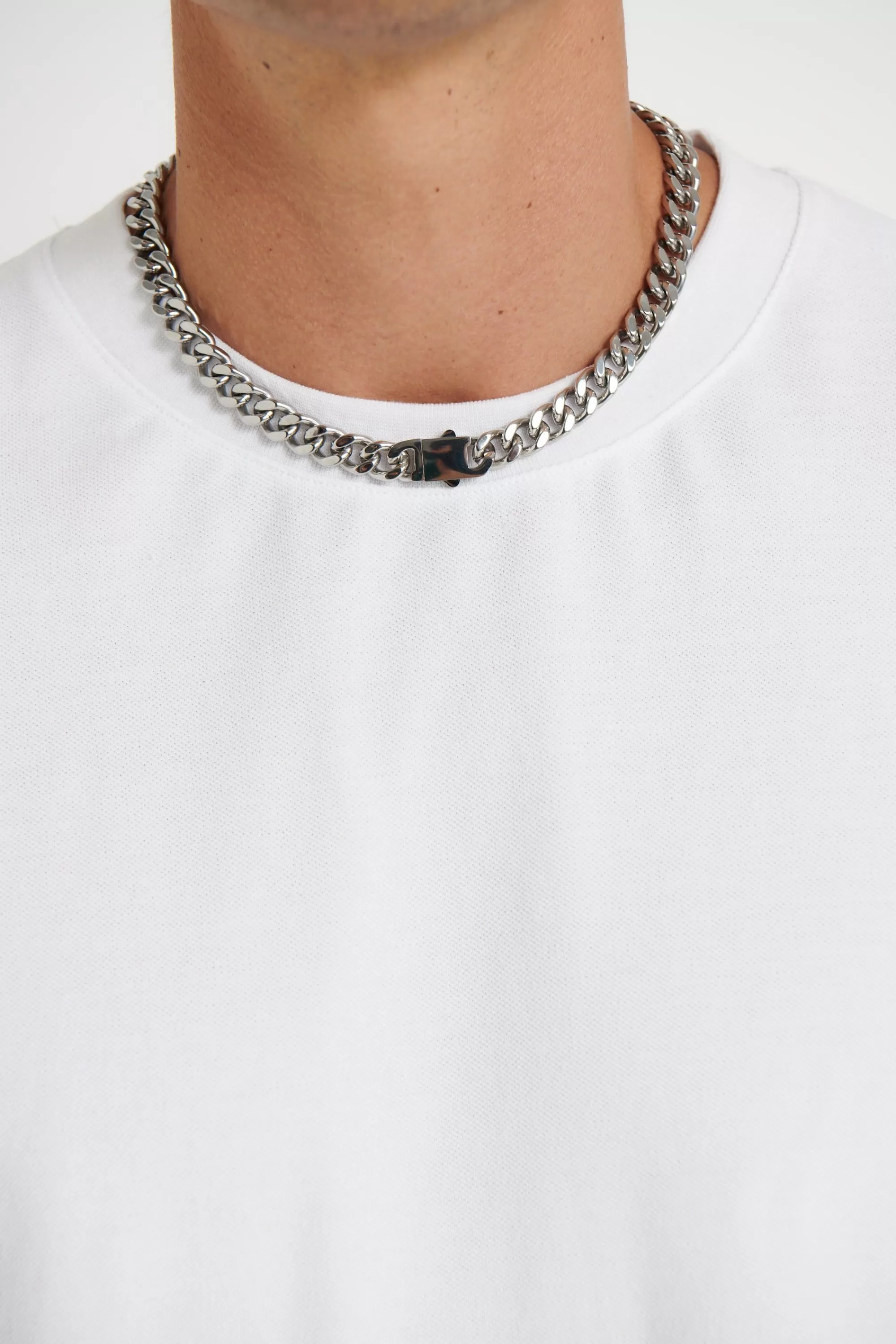 Accessories>Angel Whispers Nth 10Mm Curb Chain Necklace Silver