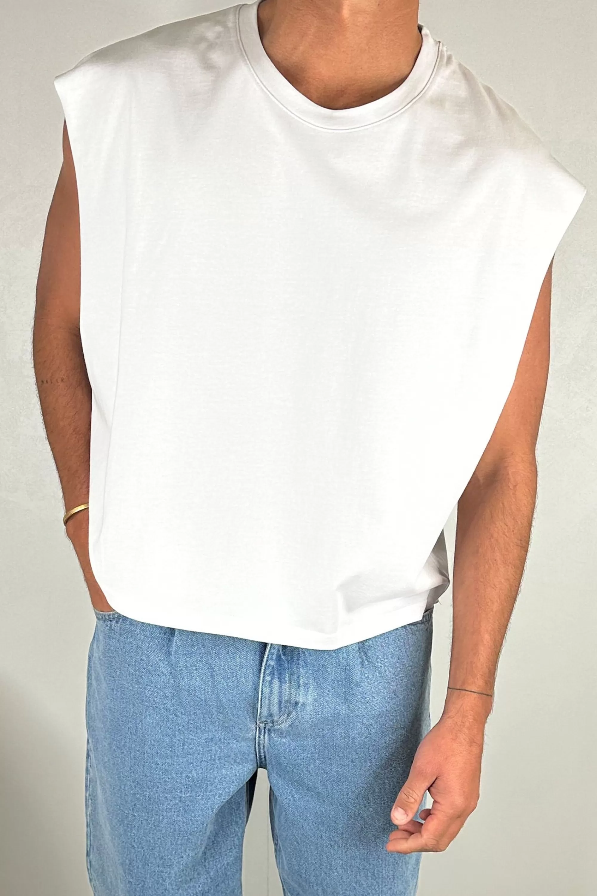 Tanks>NTH Crop Box Tank White