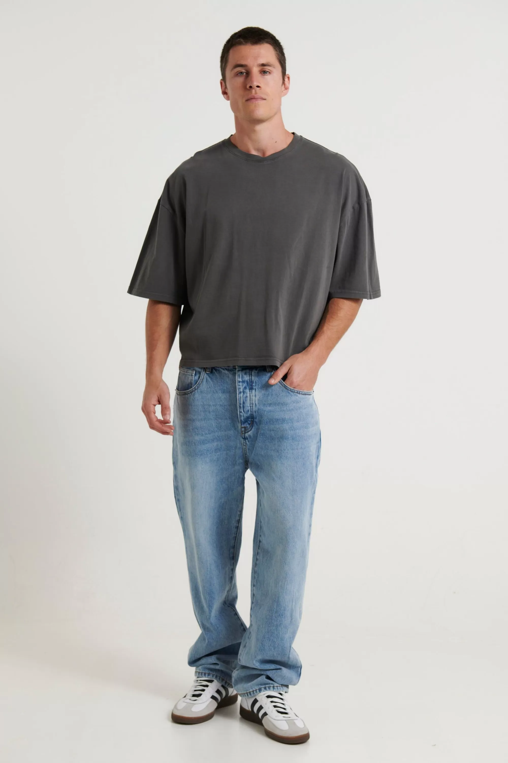 Tees>NTH Crop Box Tee Charcoal