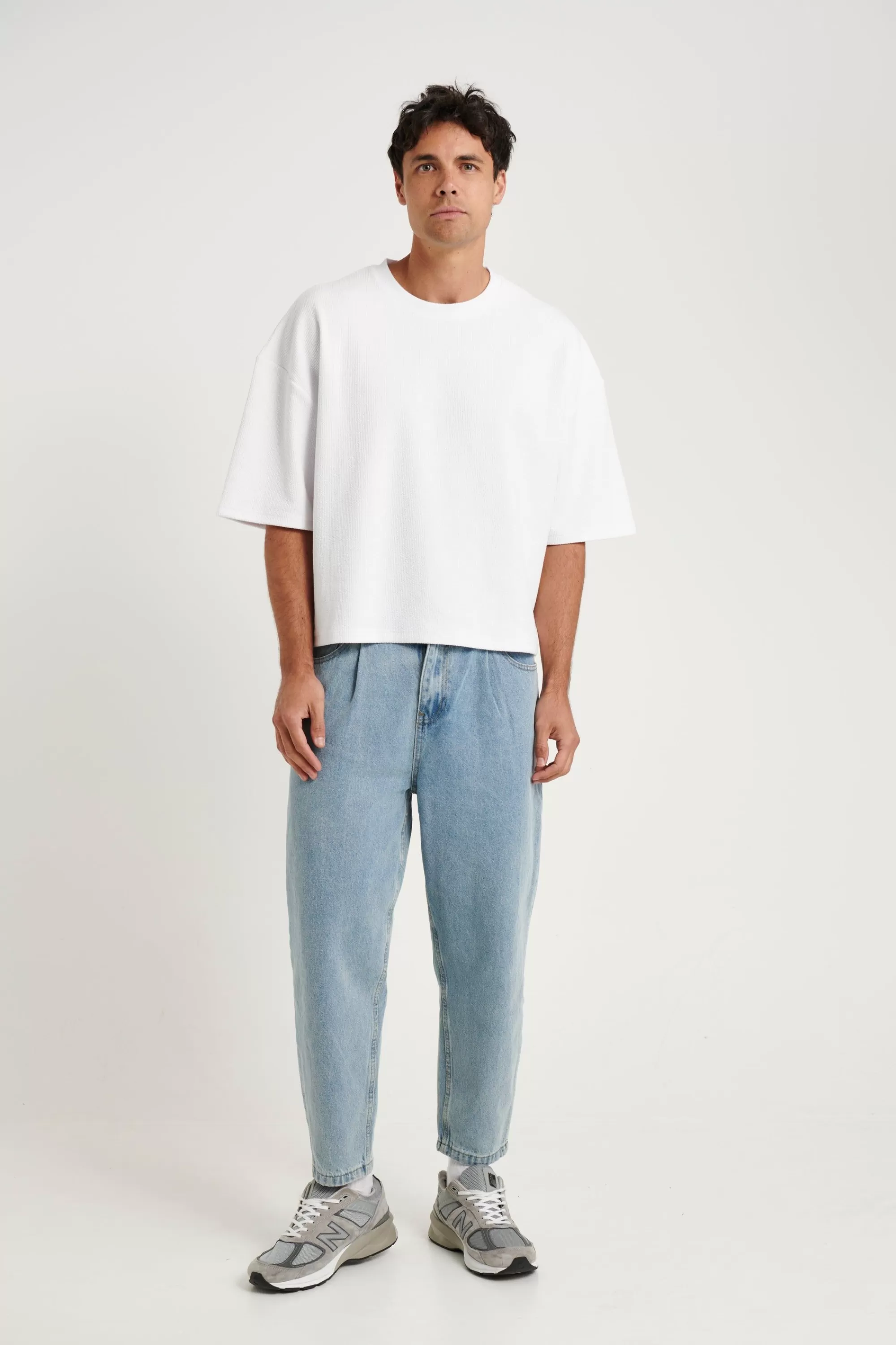 Tees>NTH Crop Box Tee Ribbed White