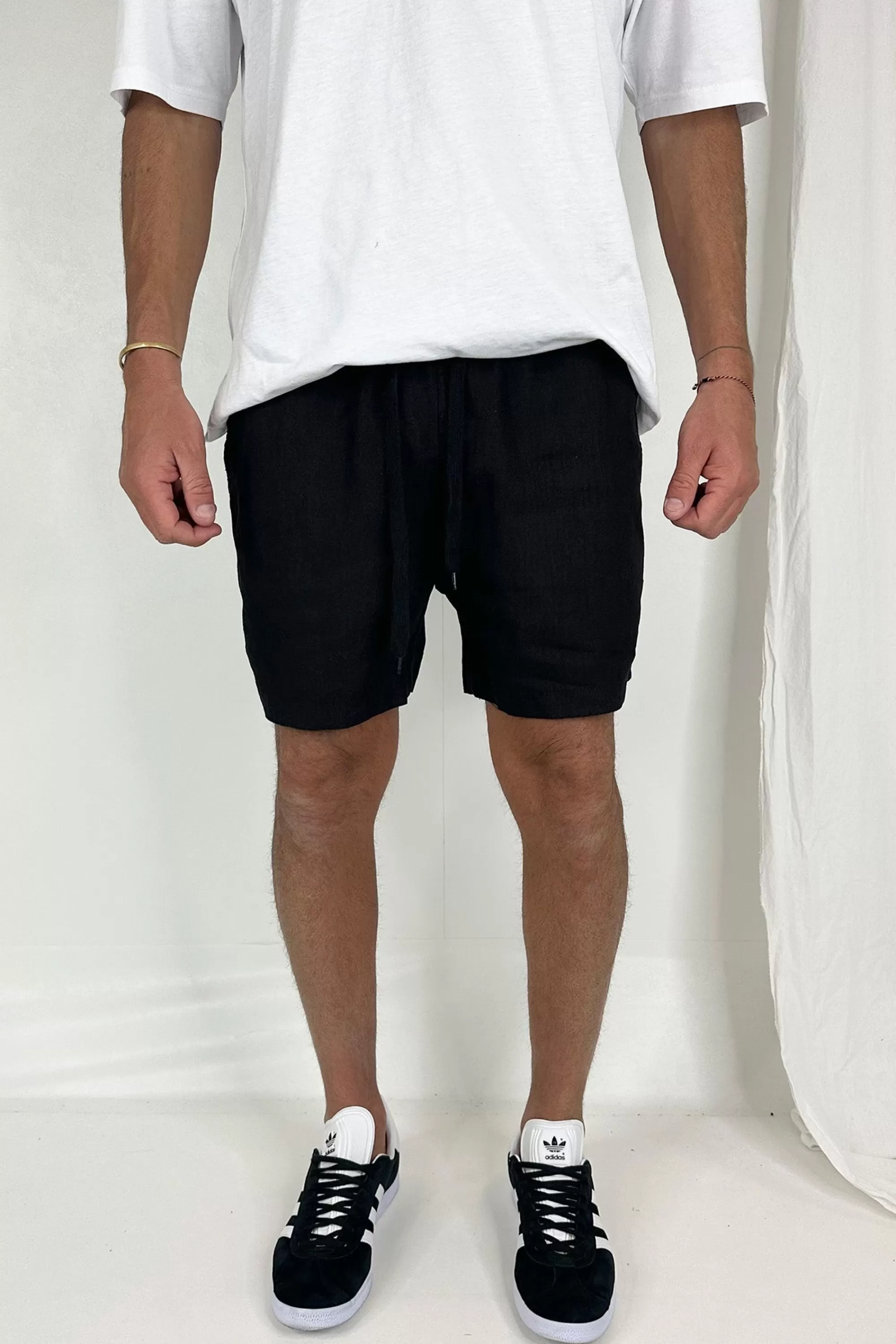 Shorts>NTH Felix Linen Short Black