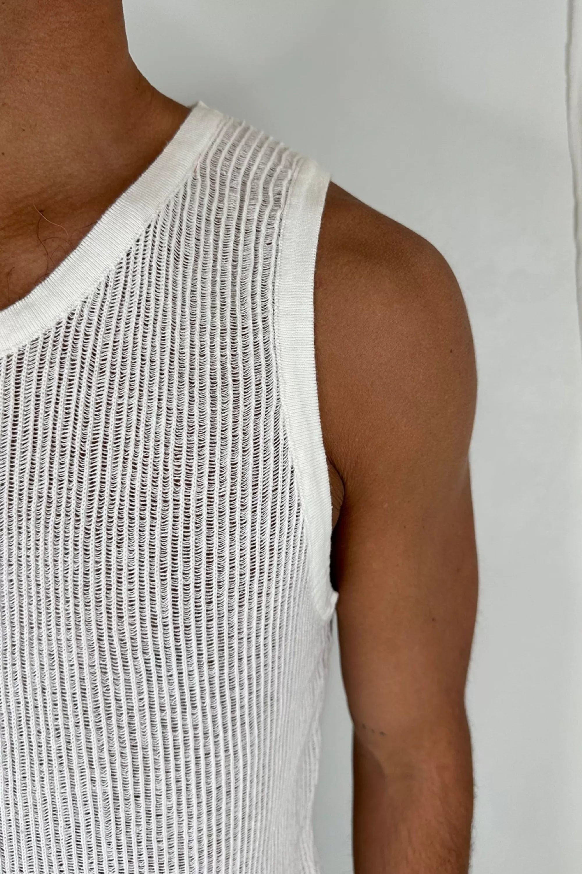 Tanks>NTH Ribbed Knit Tank White - Final Sale