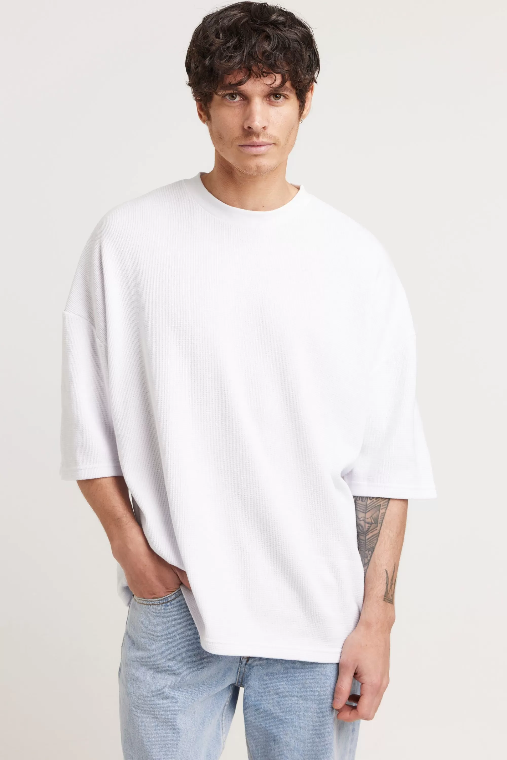 Tees>Sampson and Taylor Nth Waffle Tee White