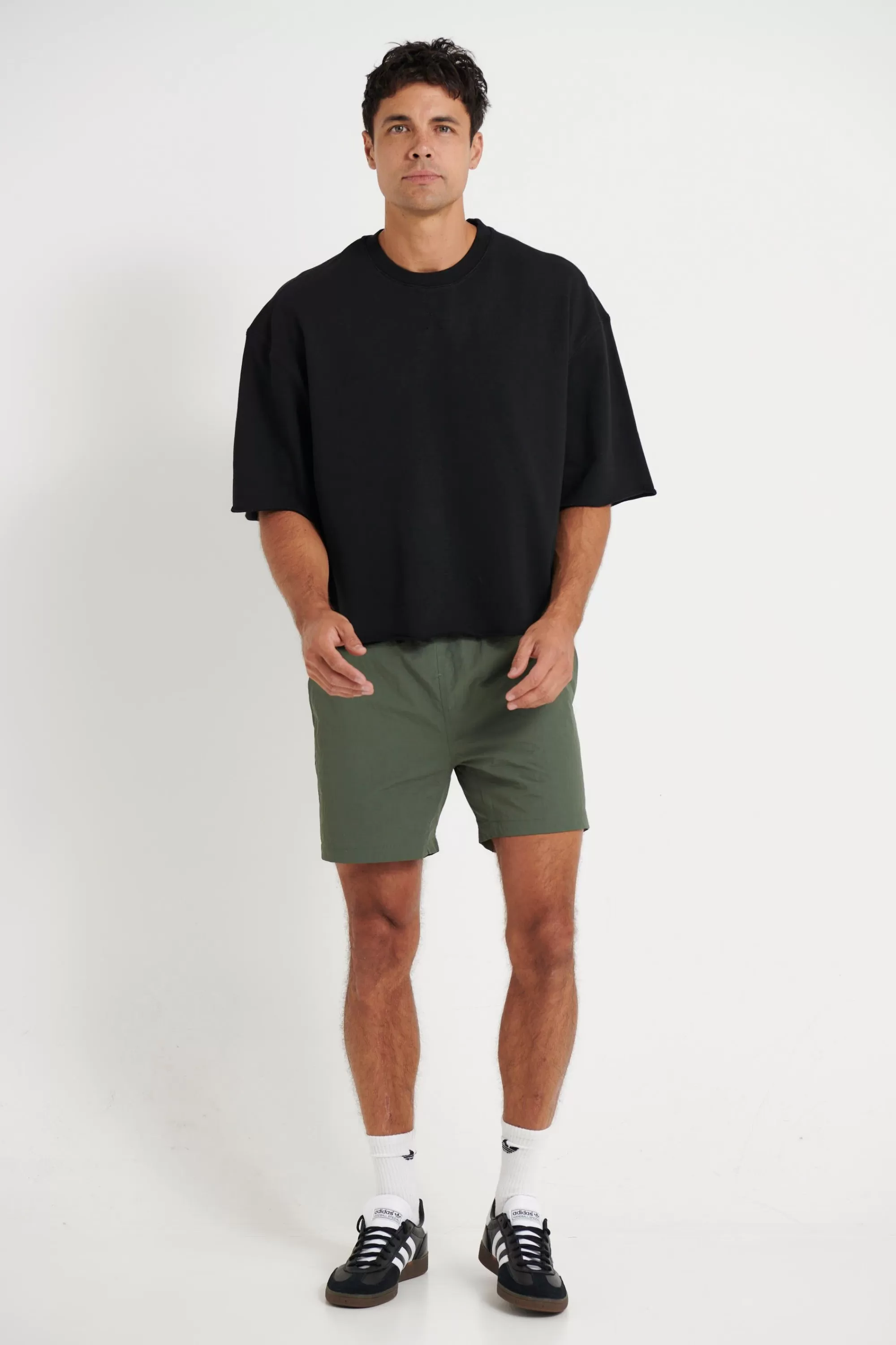 Shorts>Sampson and Taylor Nylon Drawcord Short Olive