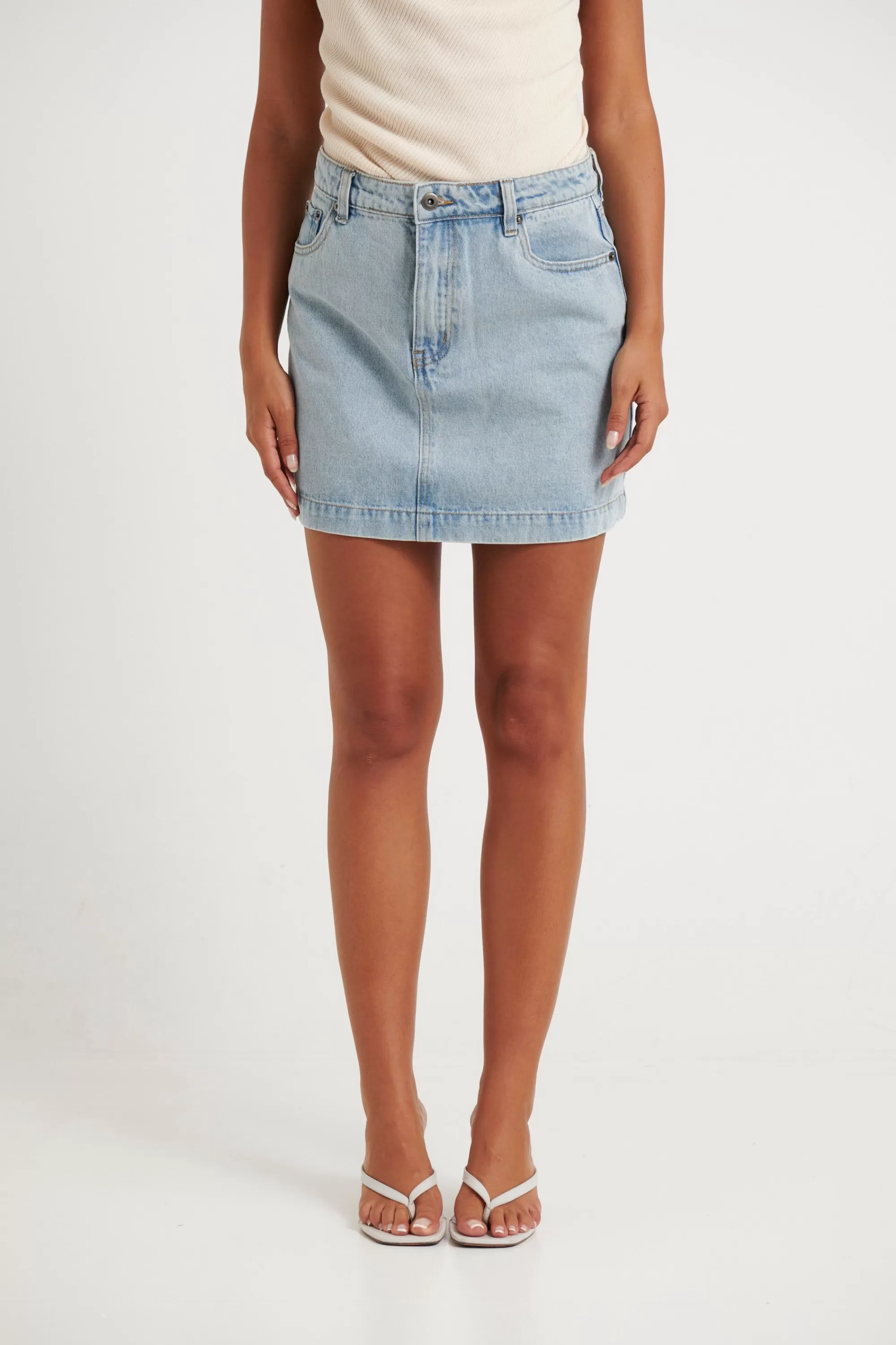 Denim>Top One Lady's Fashion Peggy Skirt Light Denim