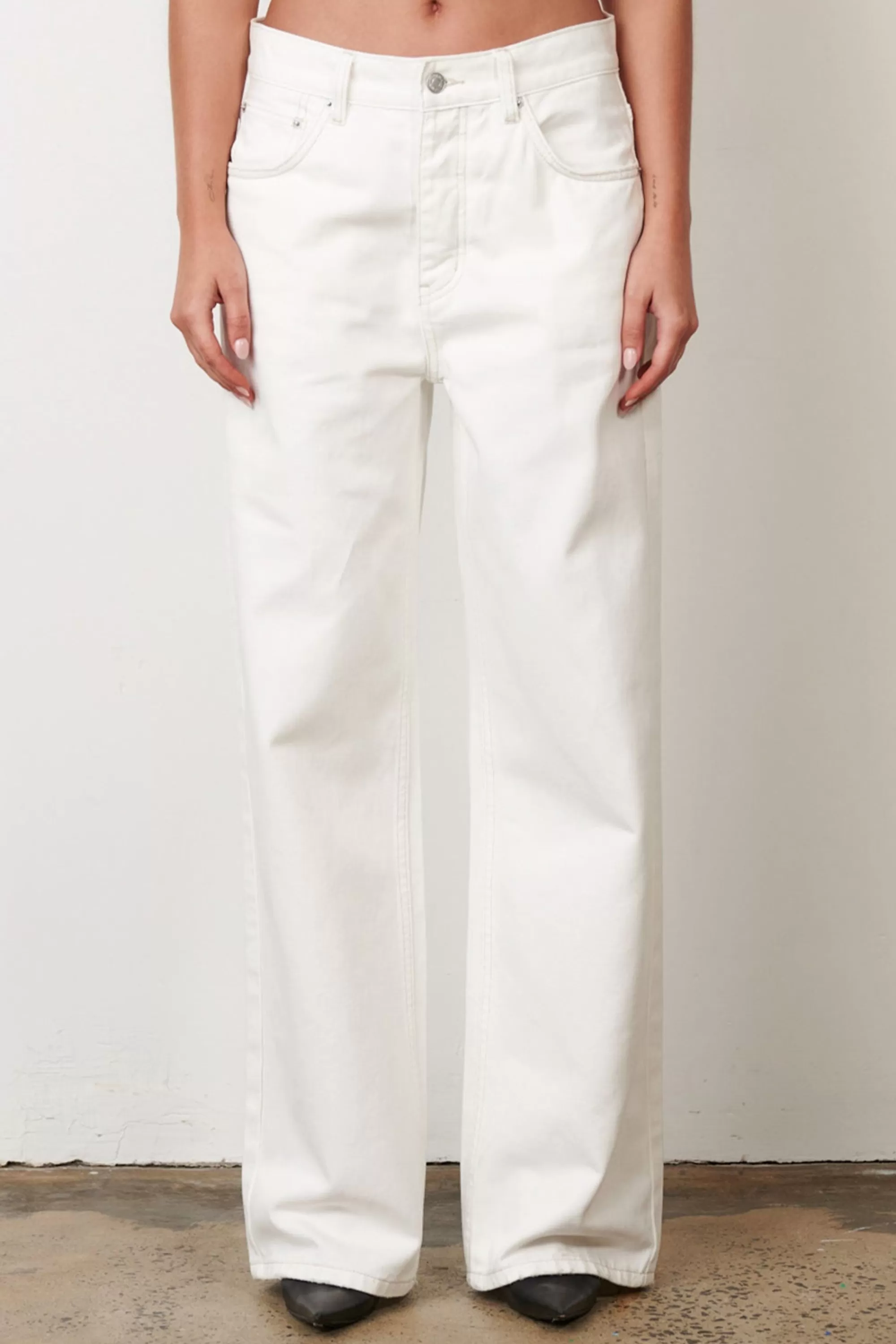 Pants>Bayse Perry Denim Geisha White