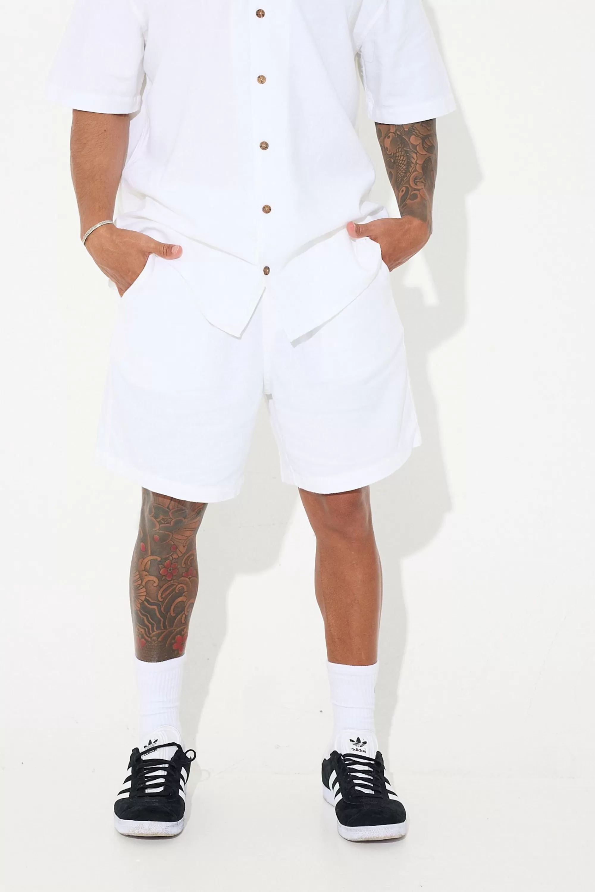 Shorts>Sampson and Taylor Petros Linen Short White