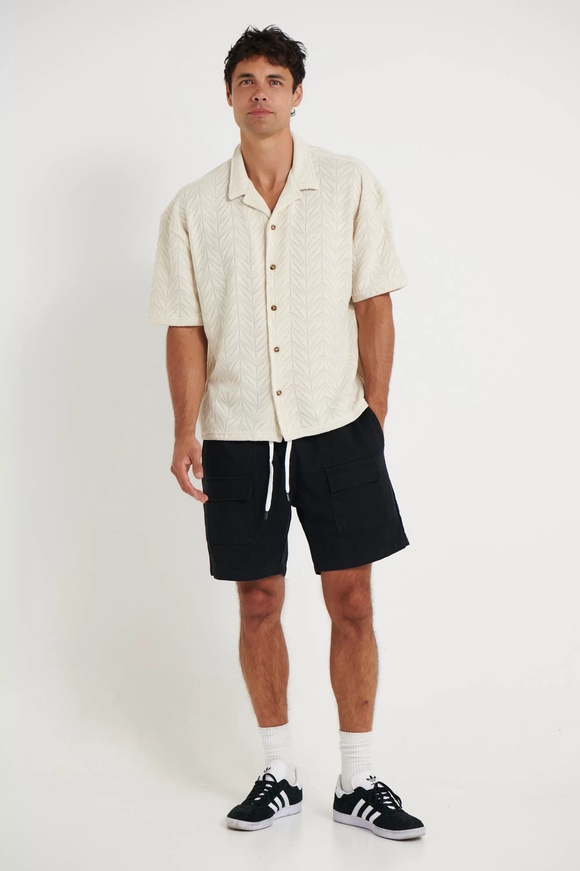 Shirts>Sampson and Taylor Raf Cropped Shirt Geo - Final Sale